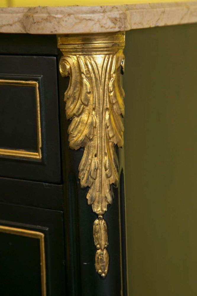 Ebonized Marble-Top Commode by Maison Jansen