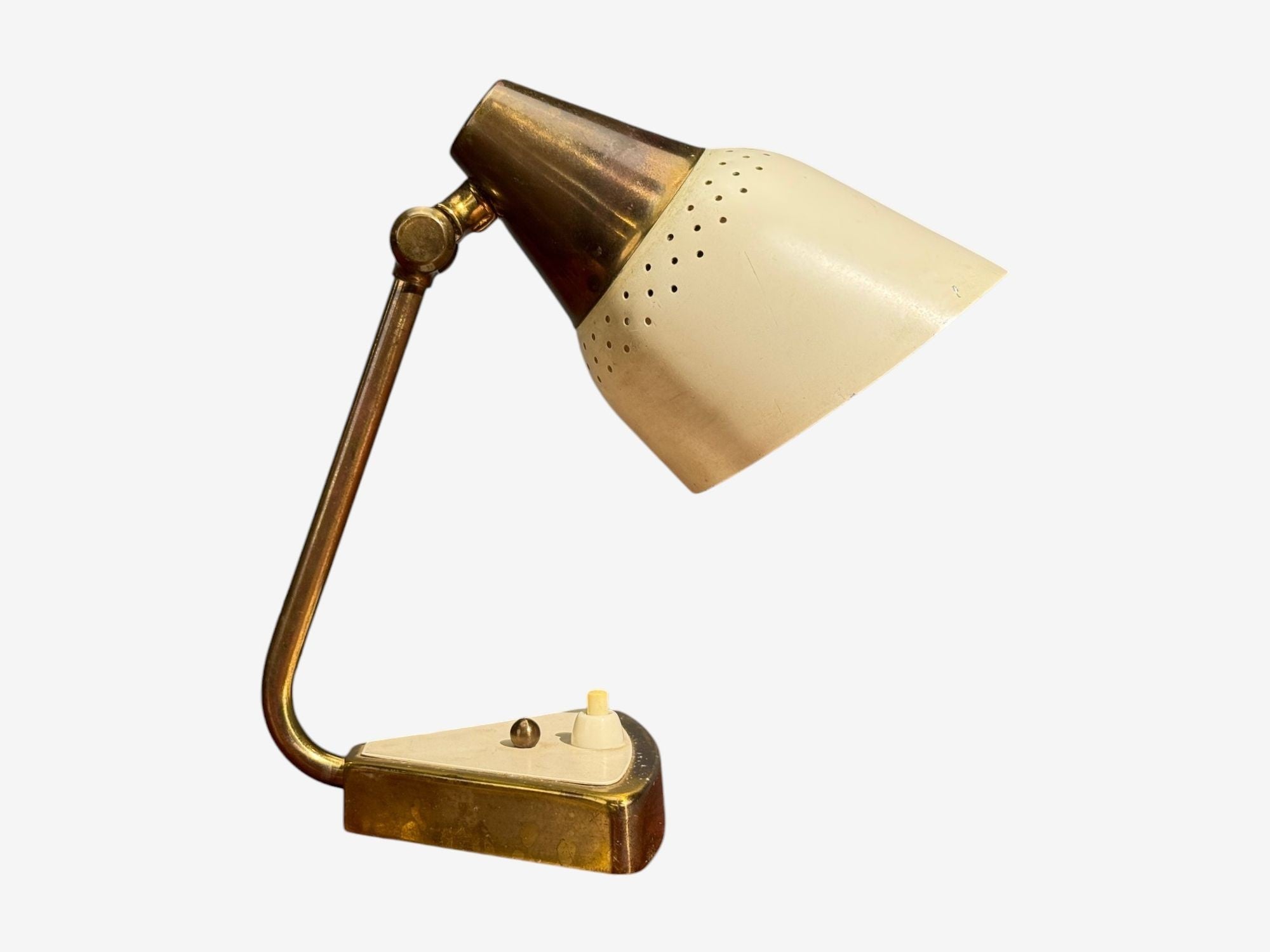 OBA, Swedish Modern, Desk Lamp, Brass, Metal,Sweden, 1950s