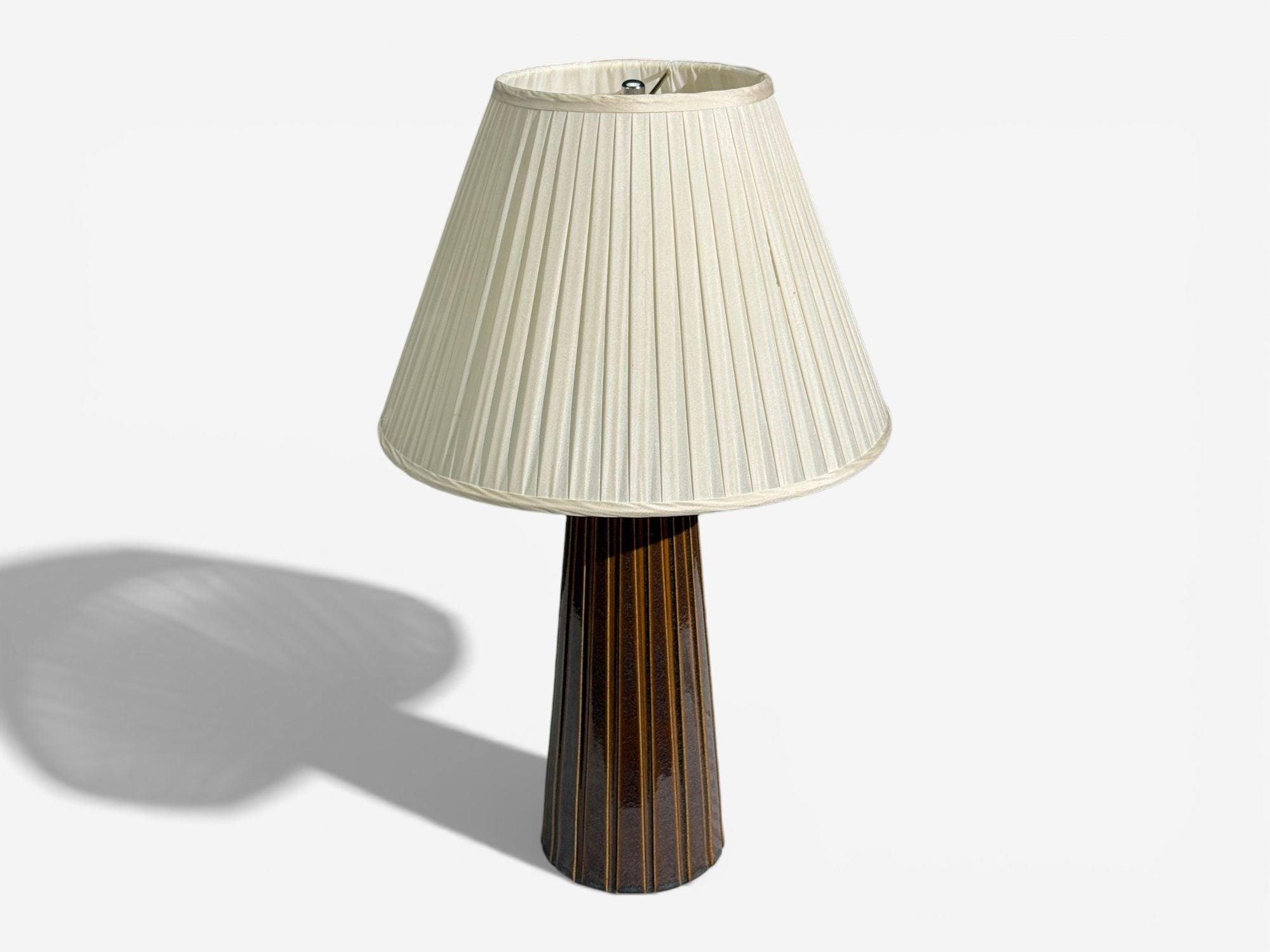Bruno Karlsson, Large Table Lamp, Brown Stoneware, Sweden, 1960s