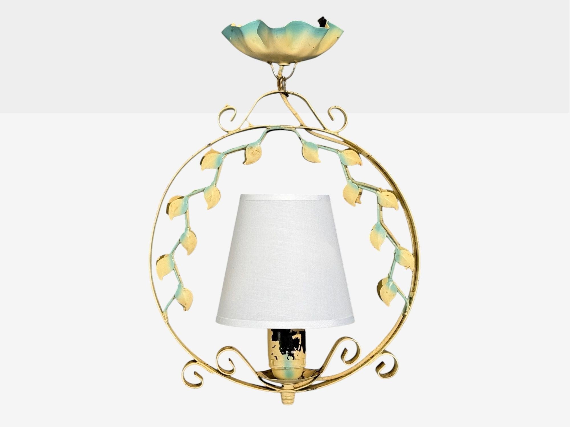 Swedish Modern, Pendant Light, Painted Metal, Sweden, 1950s