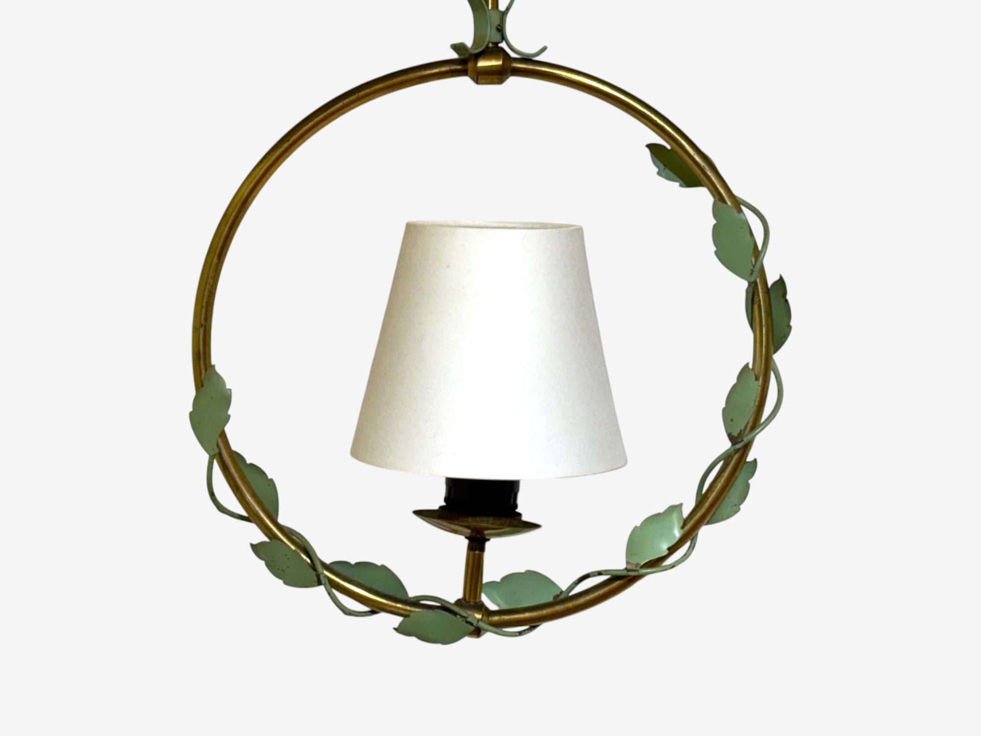 Nybro Armaturfabrik, Swedish Modern, Brass, Metal, Pendant Light, Sweden, 1950s