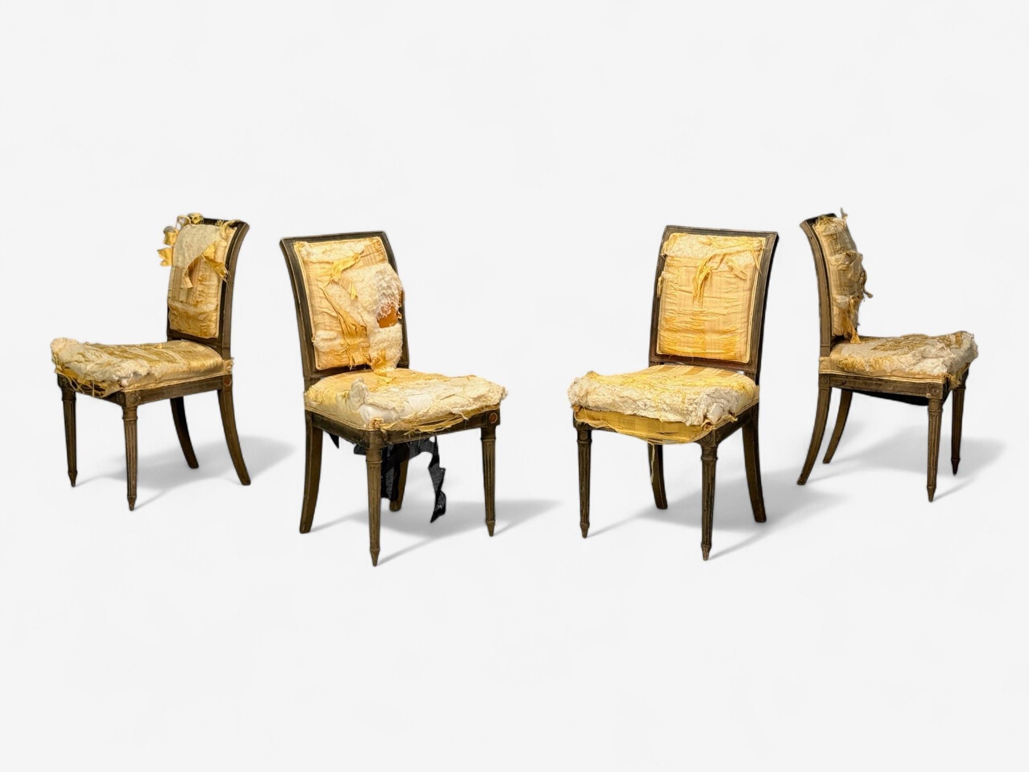 L. Alavoine & Cie, Louis XVI Style, Wood, Fabric, Dining Chairs, France, 19th C.