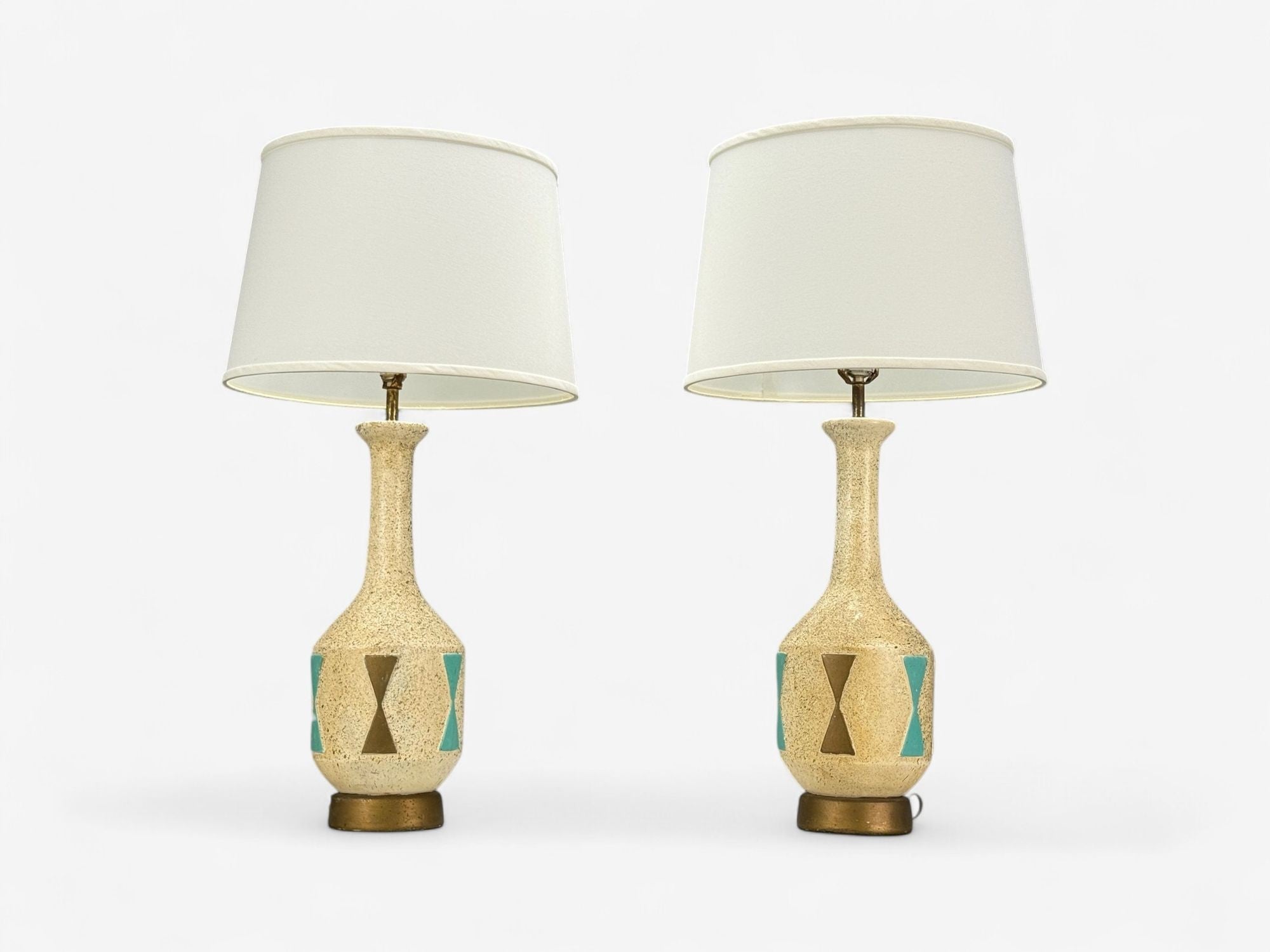 American Modern, Chalkware, Metal, Table Lamps, USA, 1950s