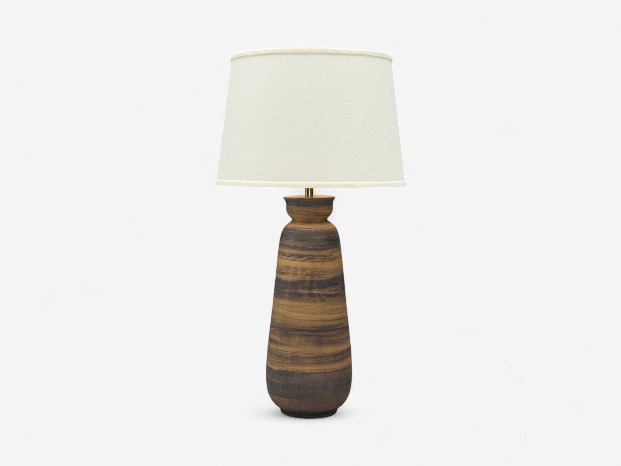 Aldo Londi Bitossi, Ceramic, Brass, Table Lamp, Italy, 1950s