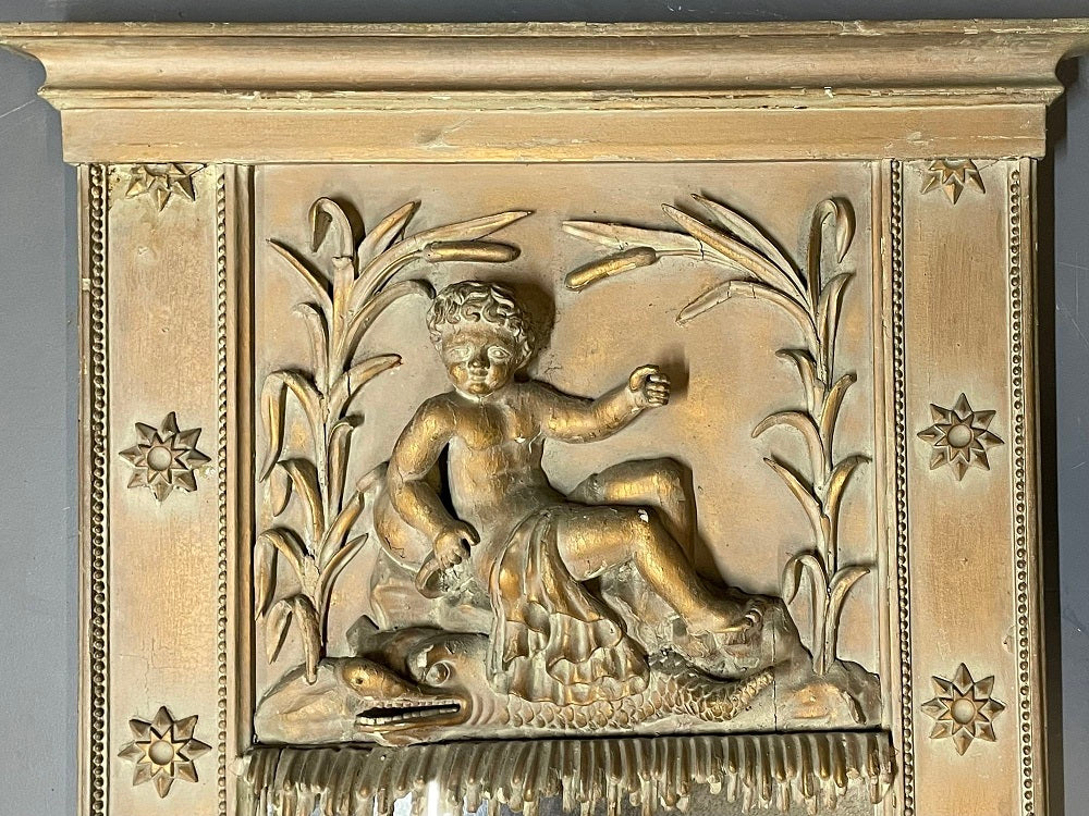 19th Century Wall, Console or Pier Cherub Mirror