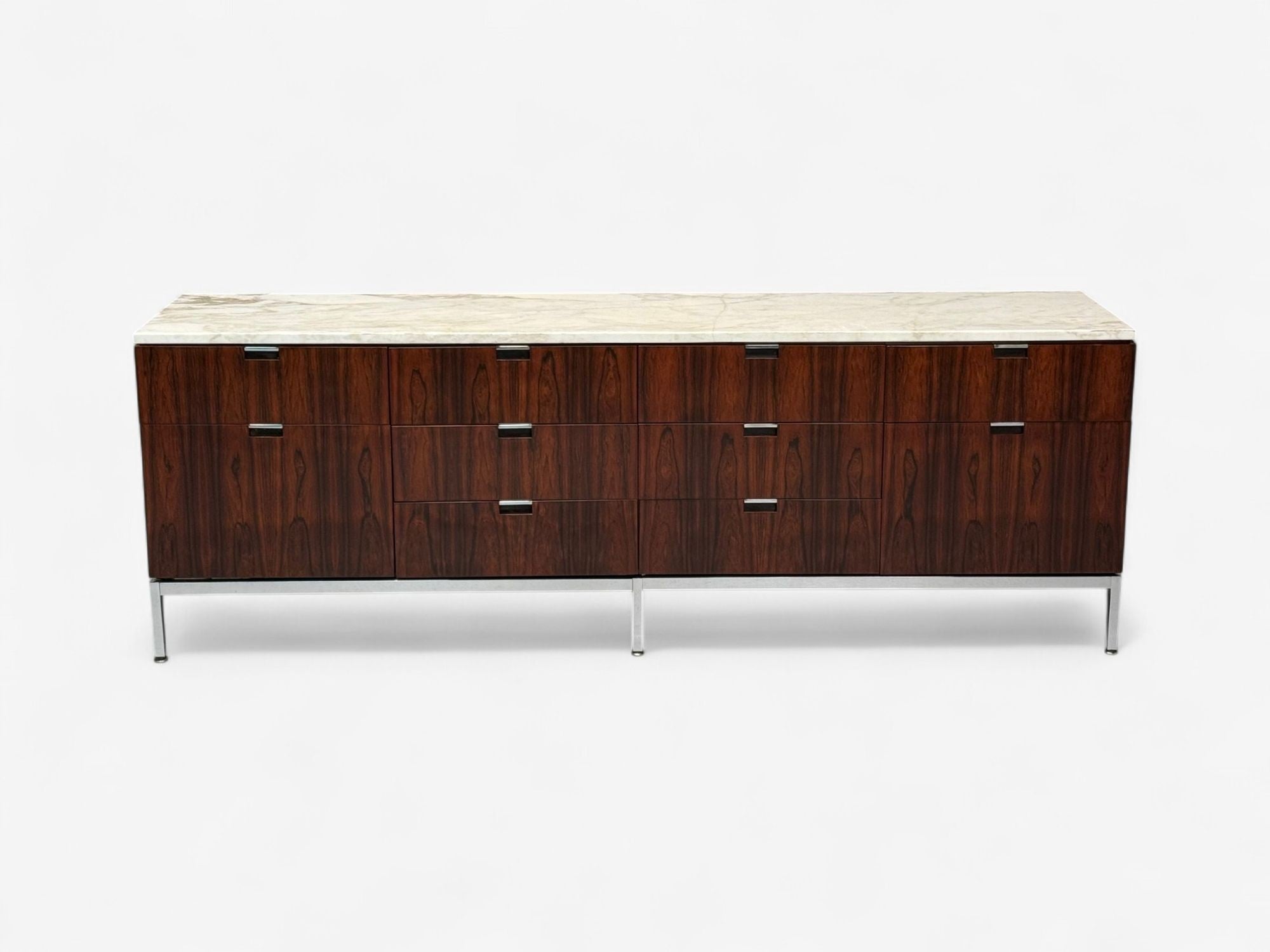 Florence Knoll, Rosewood, Chrome, Marble, Sideboard, USA, 1960s