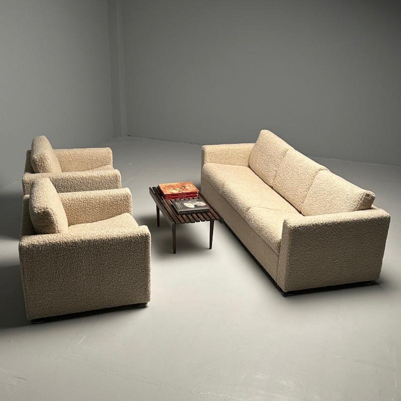 Mid Century Modern Sofa by Stendig, New Luxurious Boucle, Switzerland, 1950s