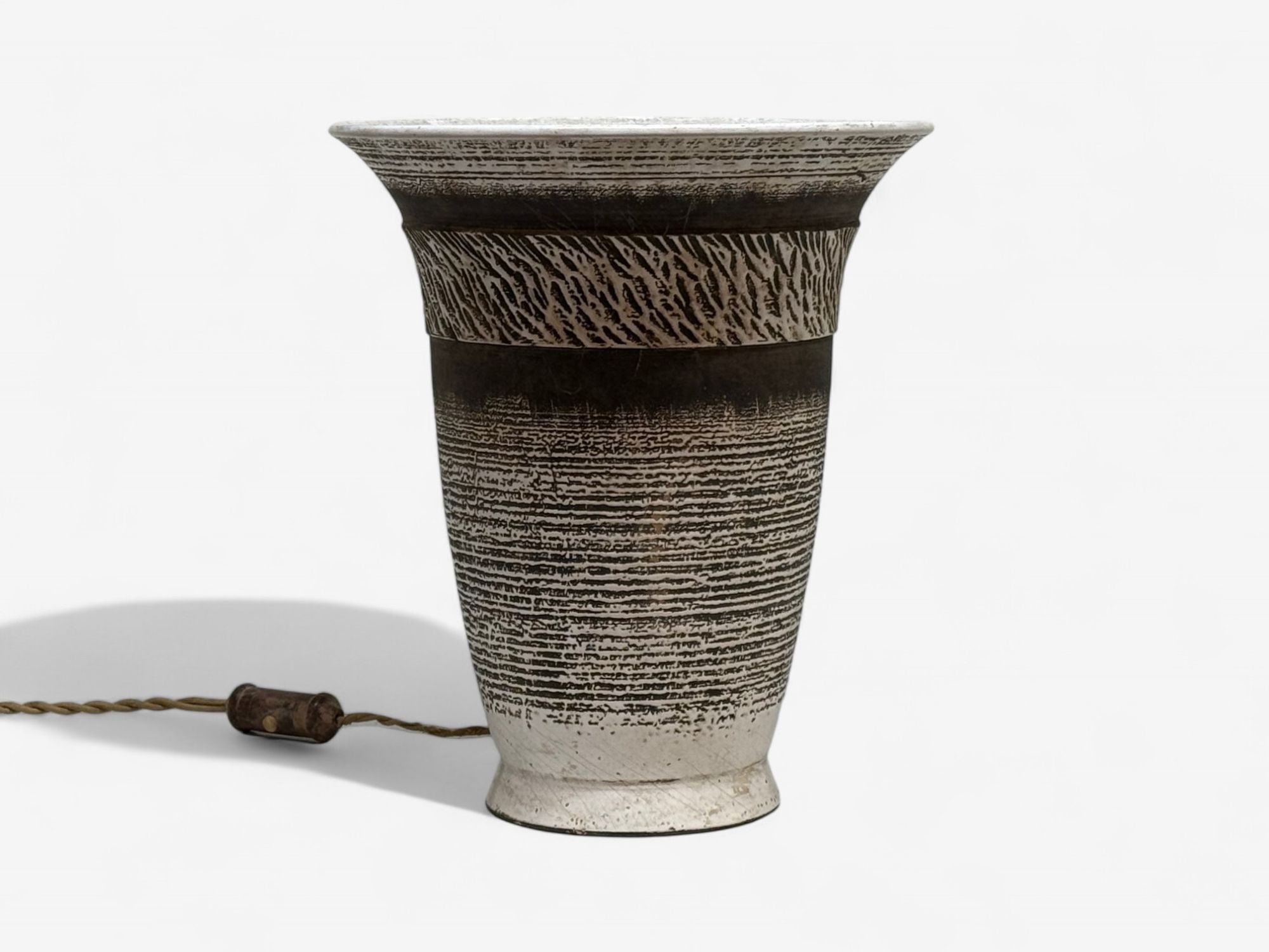 Keramos, French Modern, Glazed Ceramic, Table Lamp, France, 1940s