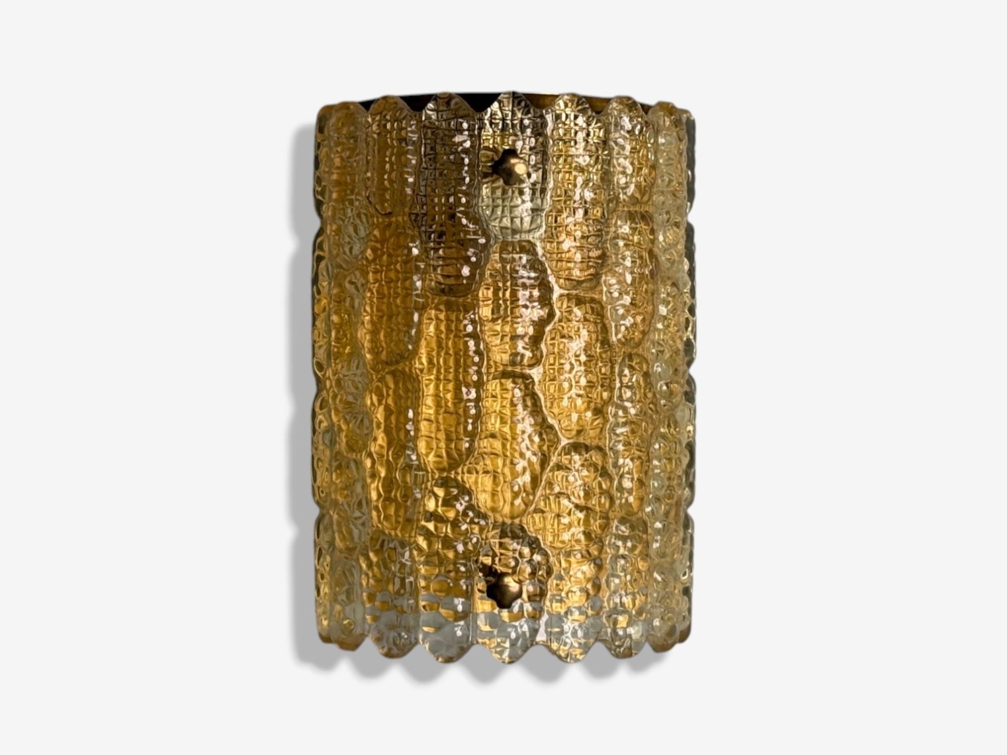 Orrefors, Swedish Modern, Brass, Glass, Wall Light, Sweden, 1960s