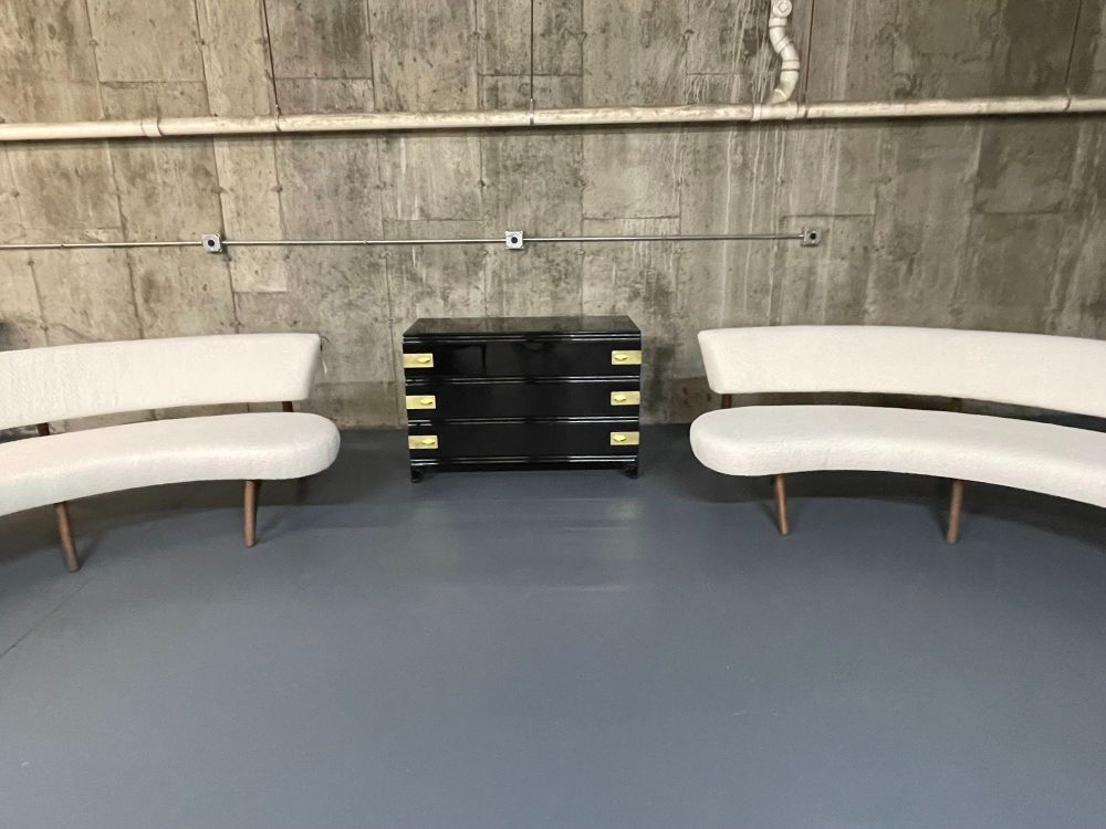 Black Lacquered Campaign Chest, Dresser or Commode, Hollywood Regency, Parzinger