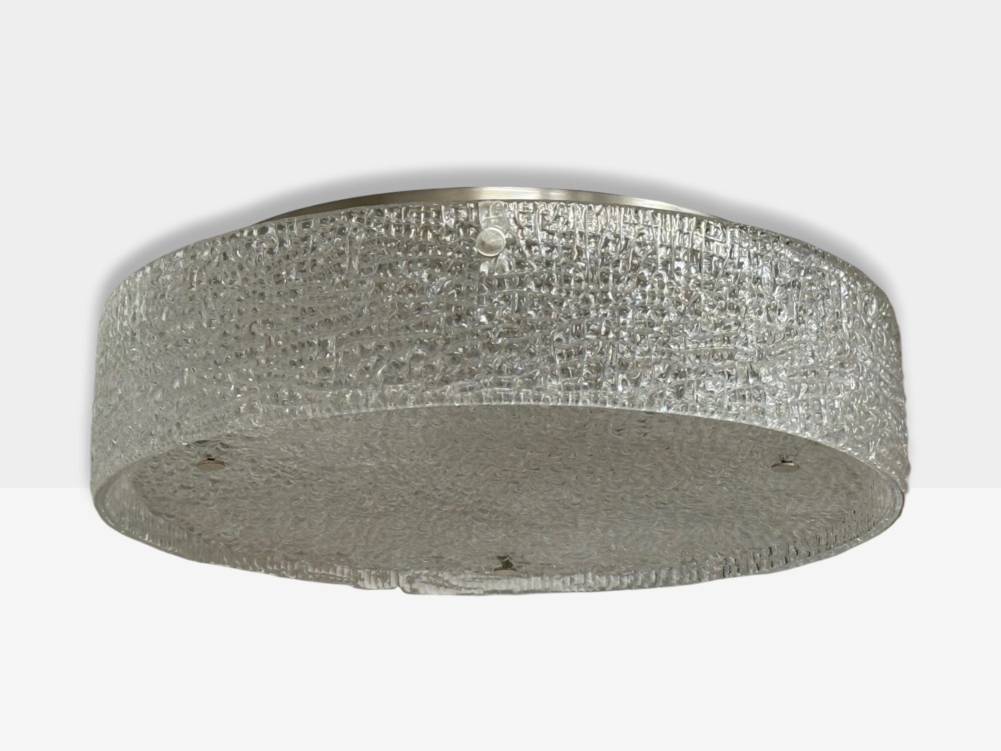 Kaiser Leuchten, Slumped Glass, Steel, Flushmount, Germany, 1960s
