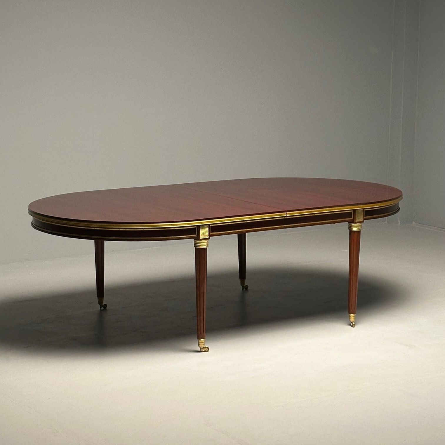 Monumental Louis XVI Hollywood Regency Dining Table, 15 Feet, Bronze Mounted
