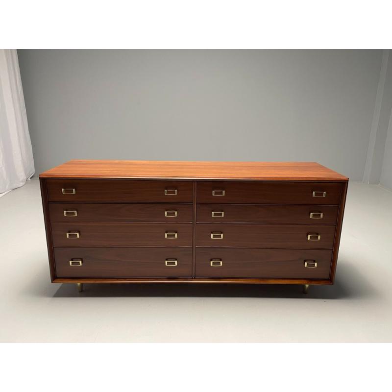 Paul Frankl, John Stuart, Mid-Century Modern, Dresser, Walnut, Brass, USA, 1950s