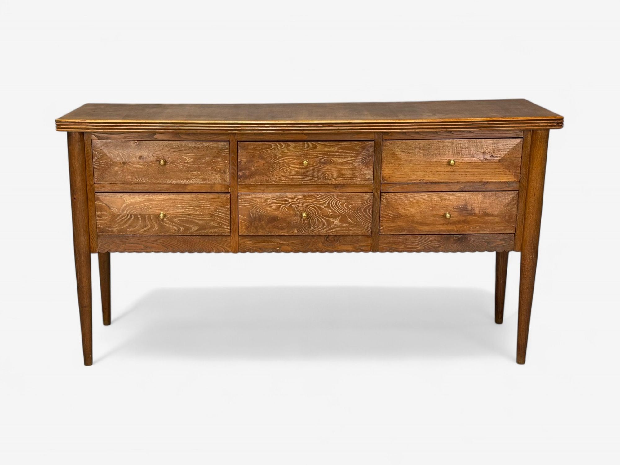 Paolo Buffa attr., Italian Modern, Oak, Brass, Sideboard, Italy, 1950s