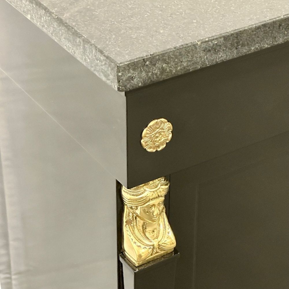 Hollywood Regency Sideboard / Credenza / Cabinet, Bronze Mounted, Empire Style