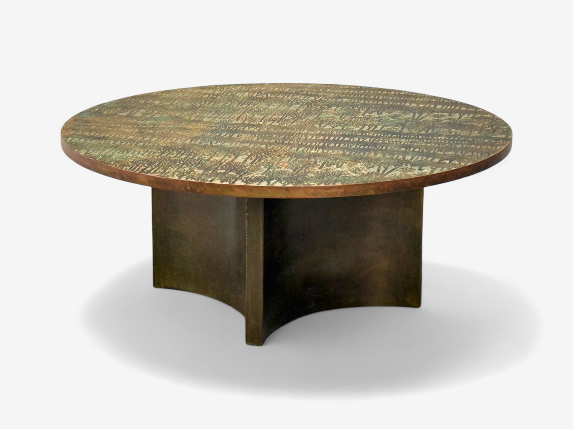 Philip & Kelvin LaVerne, Bronze, Eternal Forest Coffee Table, USA, 1960s