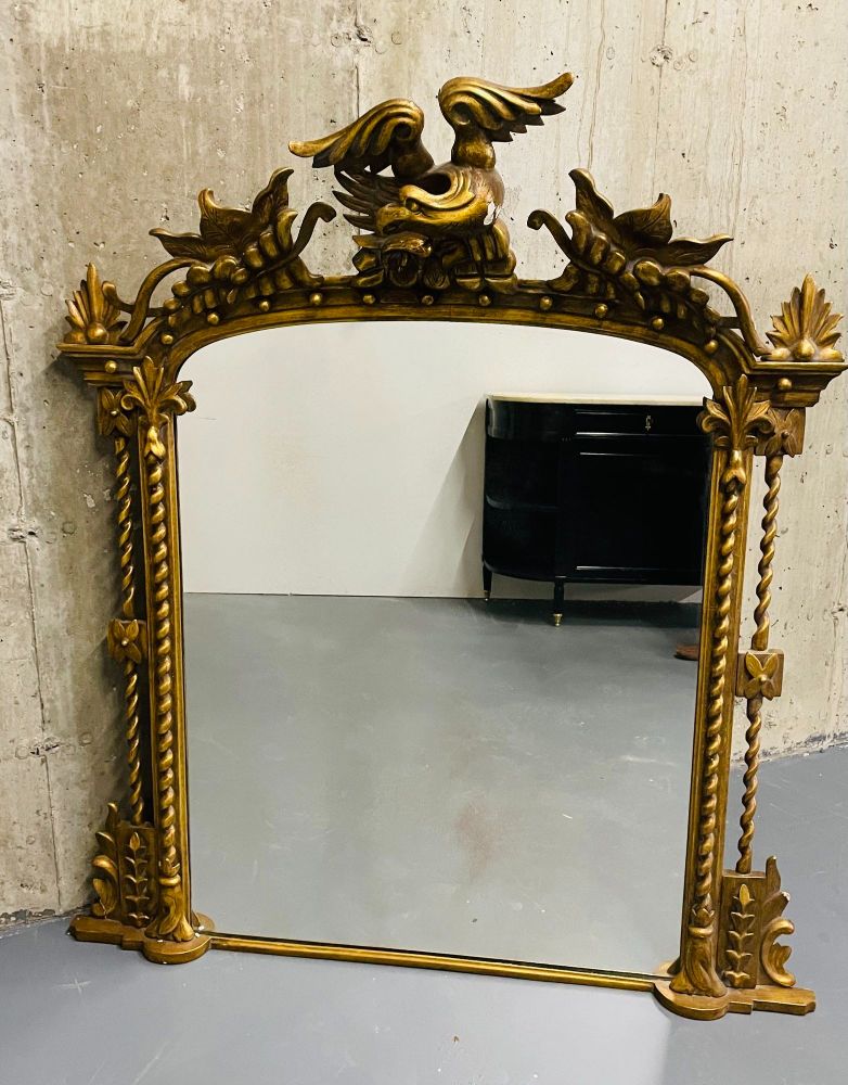 Federal Style Carved Giltwood Wall / Console / Pier Mirror, Over Mantle ,1900s