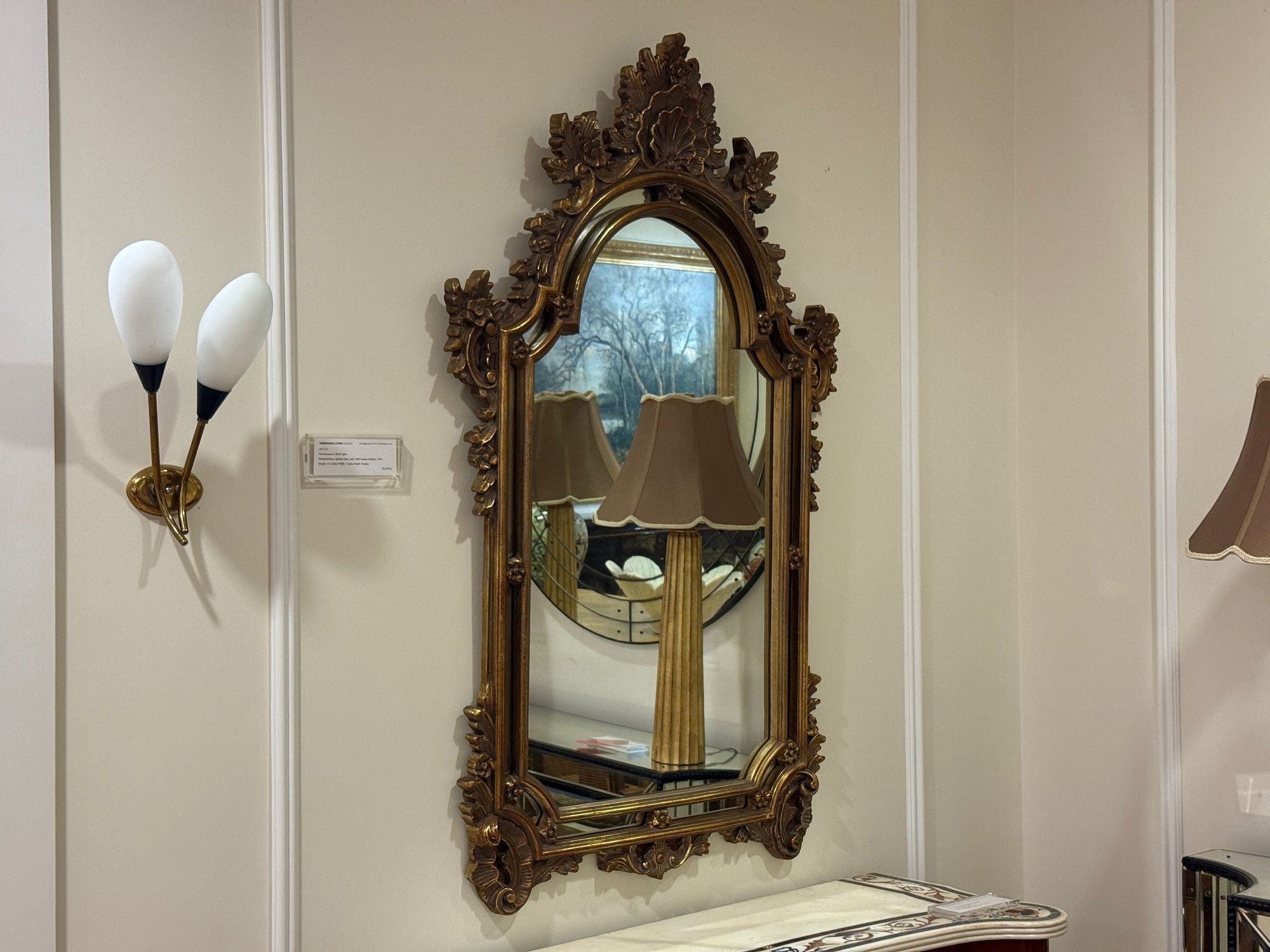 Continental, Giltwood, Arched Wall Mirrors, USA, 20th c.