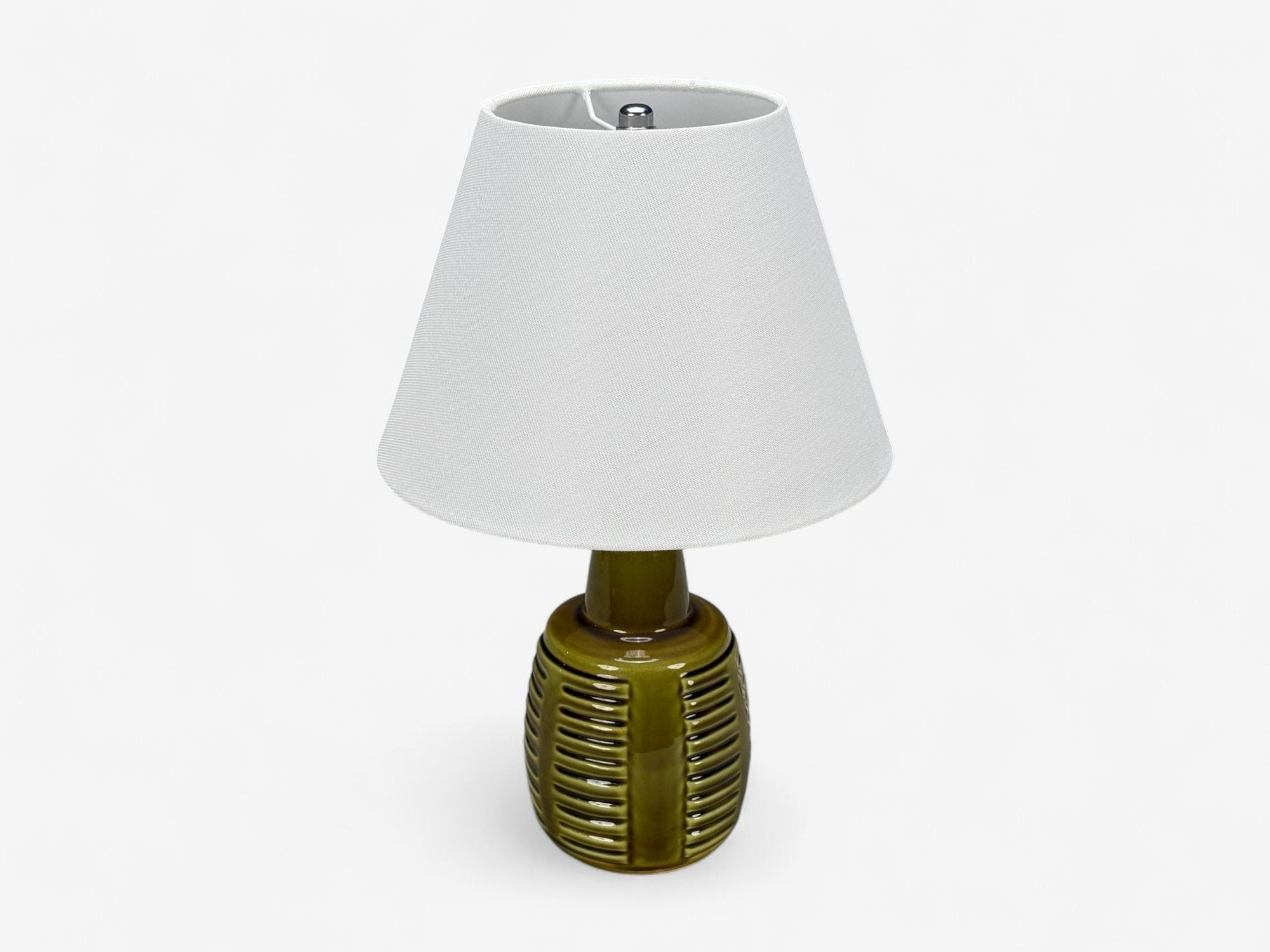 Einar Johansen, Danish Modern, Green Stoneware, Table Lamp, Denmark, 1970s