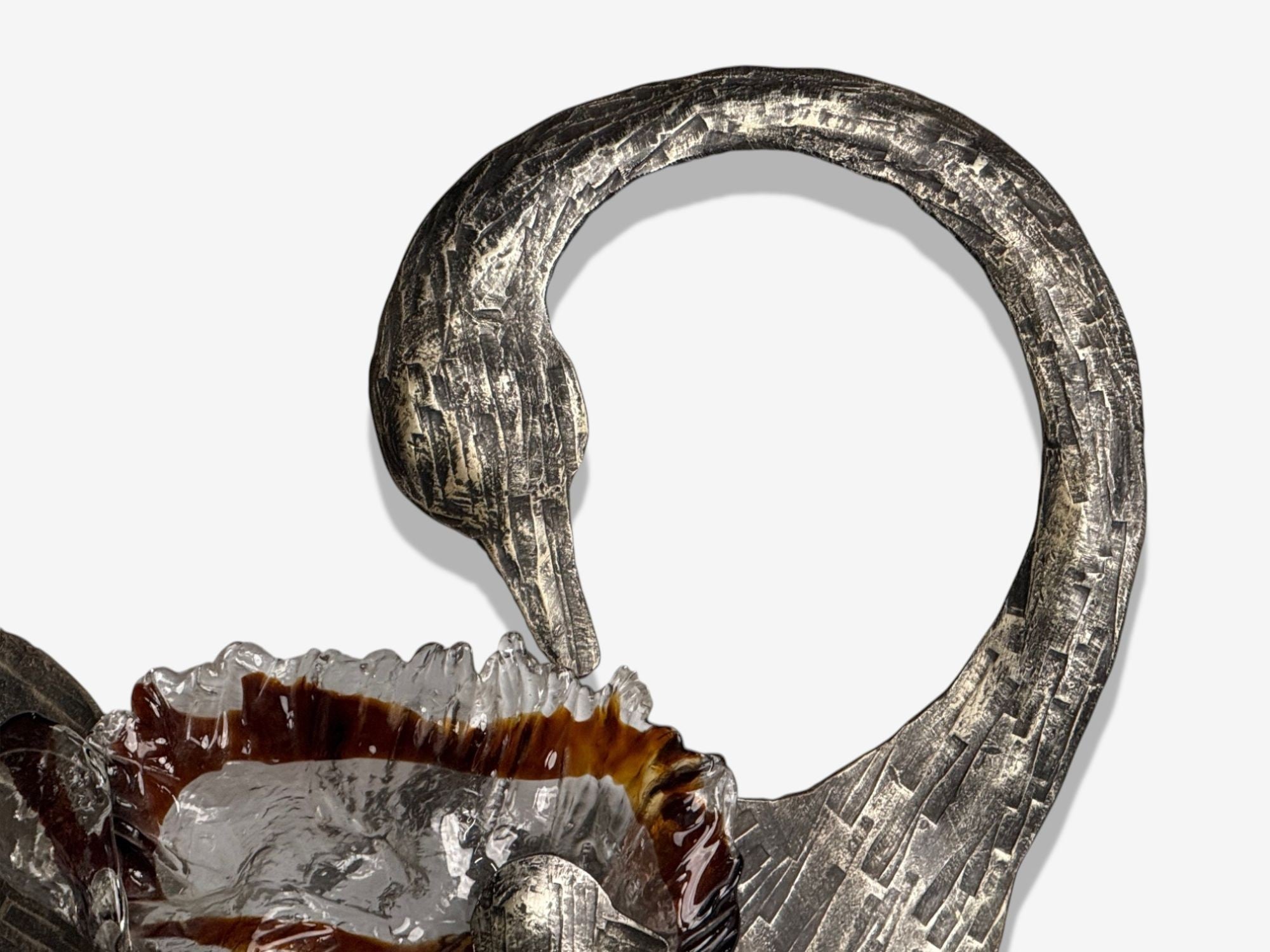 Italian Modern, Patinated Metal, Art Glass, Large Wall Sconce, Italy, 1960s
