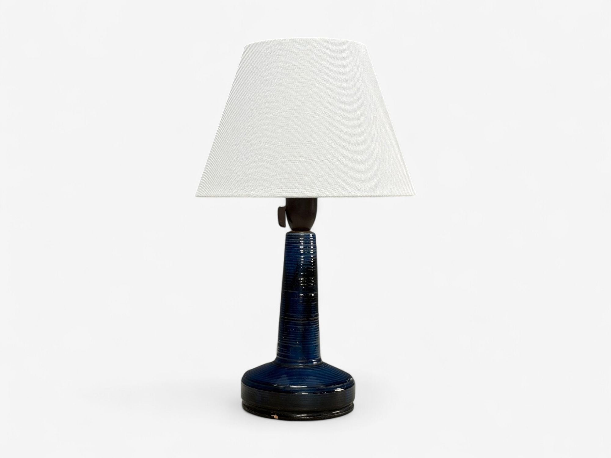 J. Holstein Keramik, Blue Stoneware, Table Lamp, Denmark, 1960s