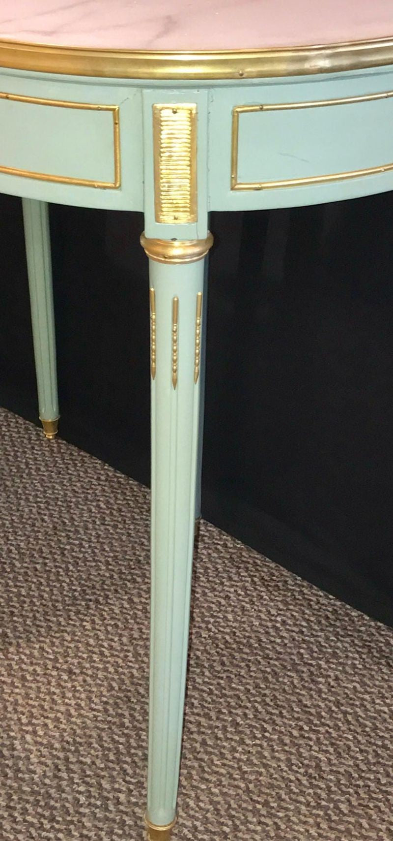 Pair of Paint Decorated Jansen Style Louis XVI End, Side or Bouilliotte Tables