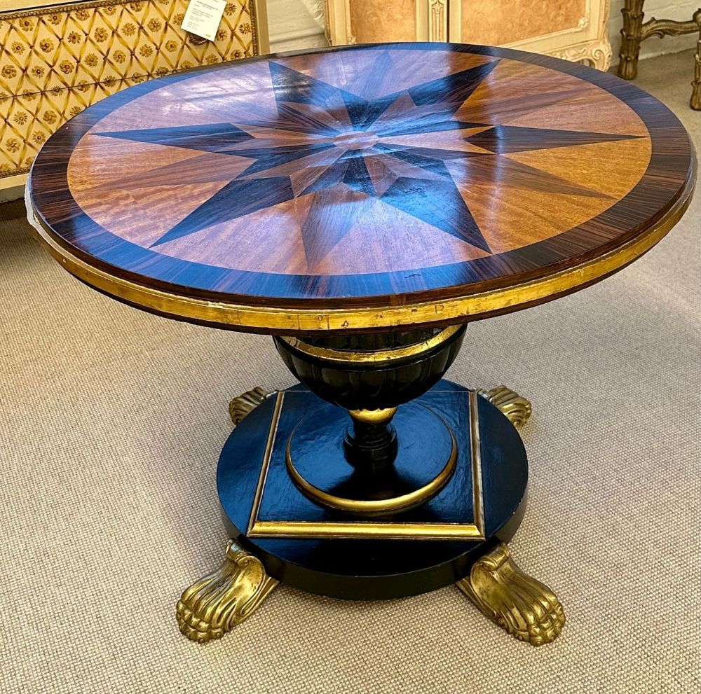 19th Century Italian Continental Centre Table, End or Card Table, Bronze Feet
