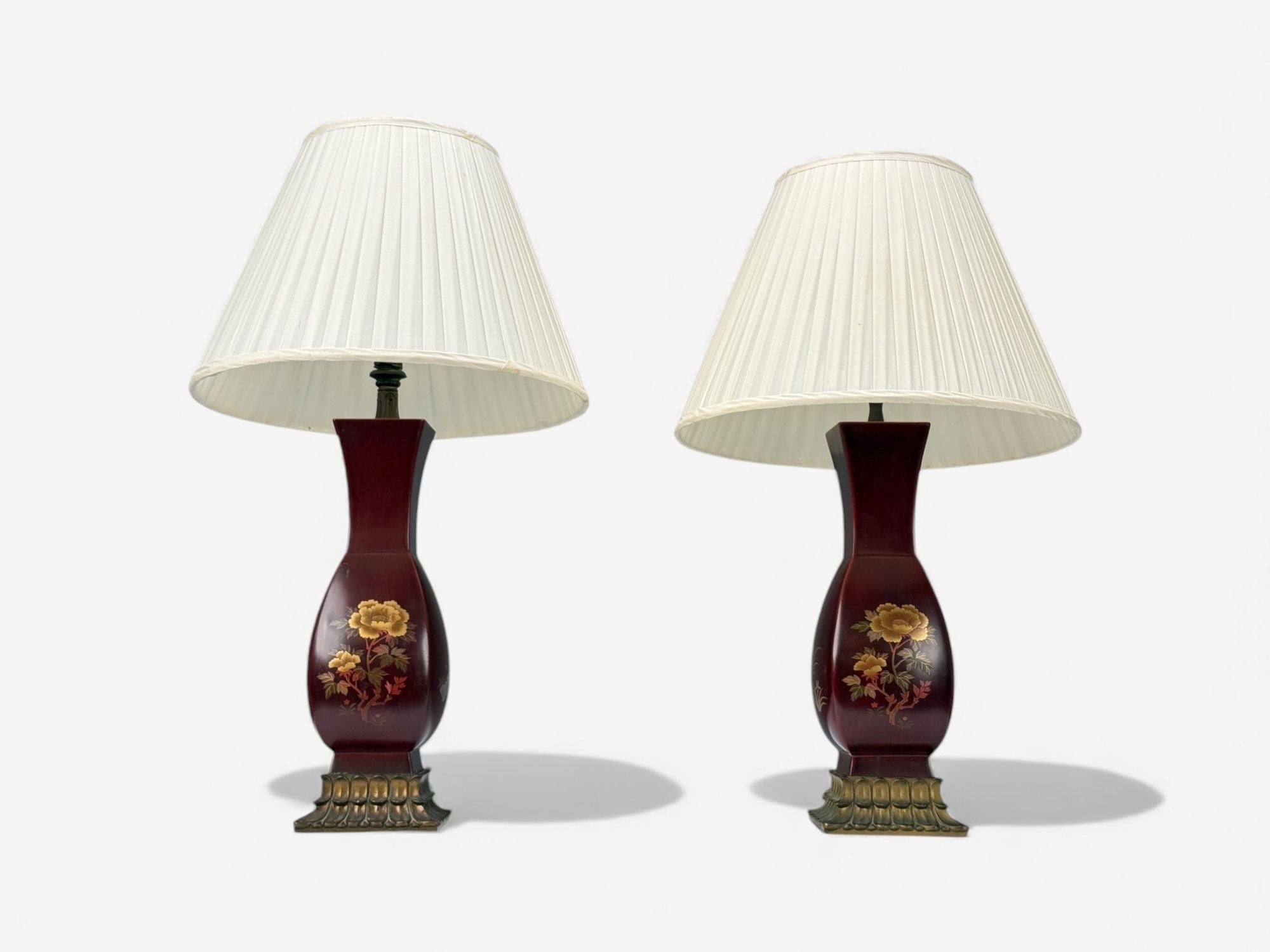 Japanese, Copper, Lacquered Metal, Brass, Maruni Vase Table Lamps, Japan, 1960s
