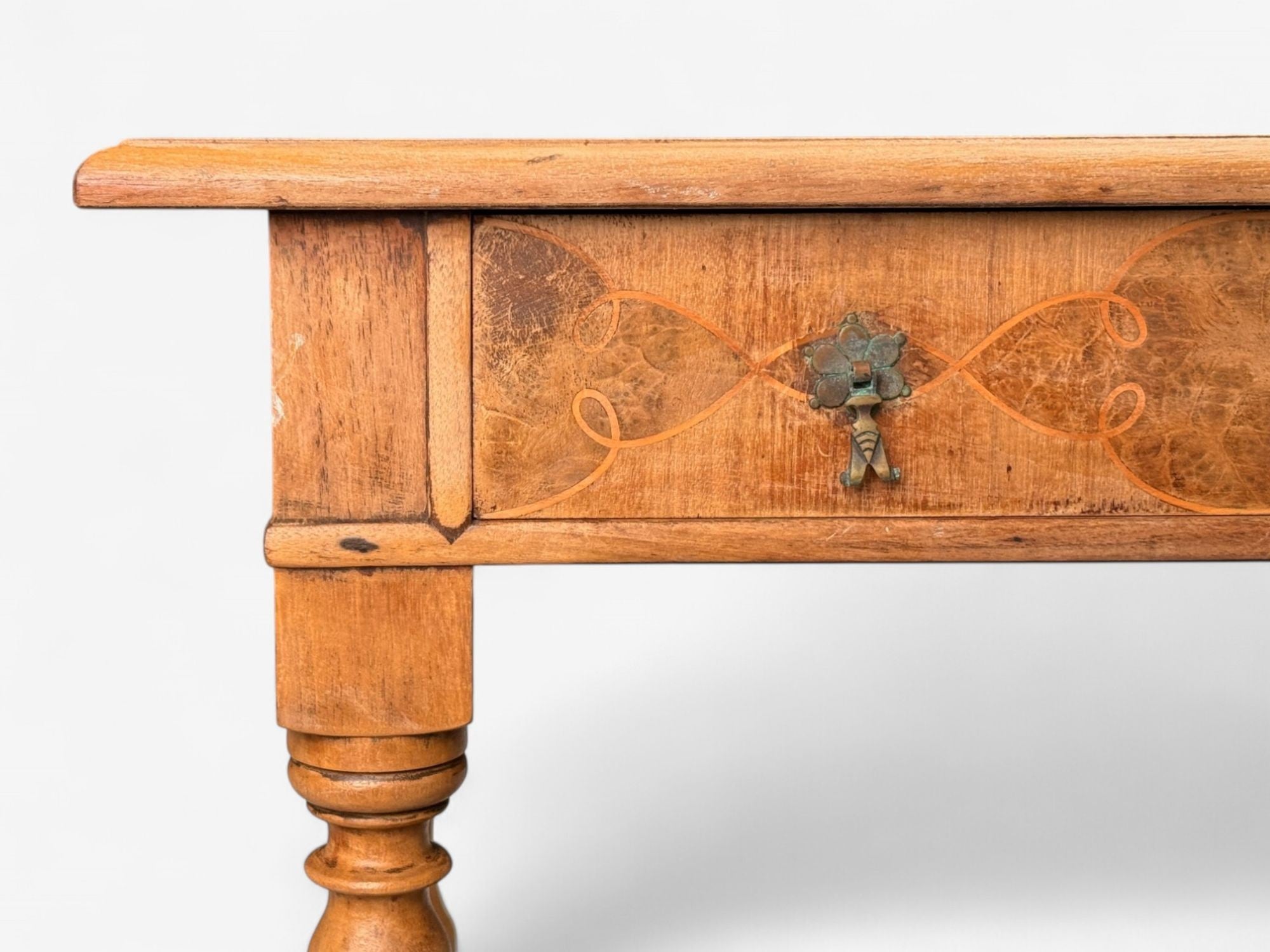 Gustavian, Bleached Wood, Barley Twist Table, Europe, 18th/19th c.