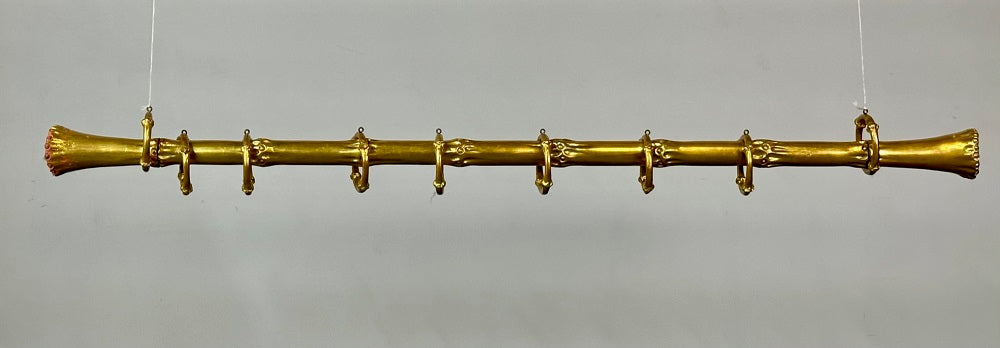 Set Two Custom Hollywood Regency Curtain Rods by Joseph Biuno, Handmade, 23Kt
