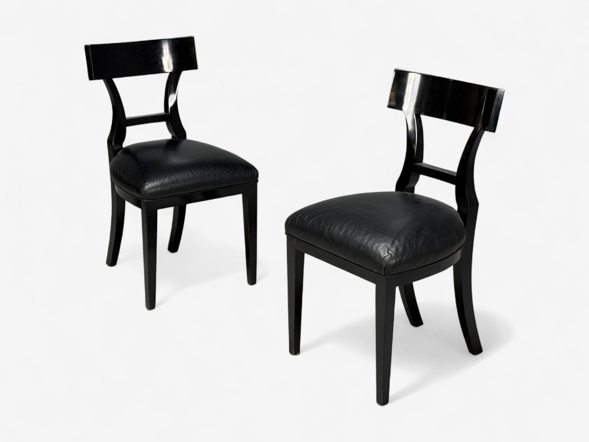 Niedermaier, Ebonized Wood, Leather, Klismos Dining Chairs, USA, 21st C.