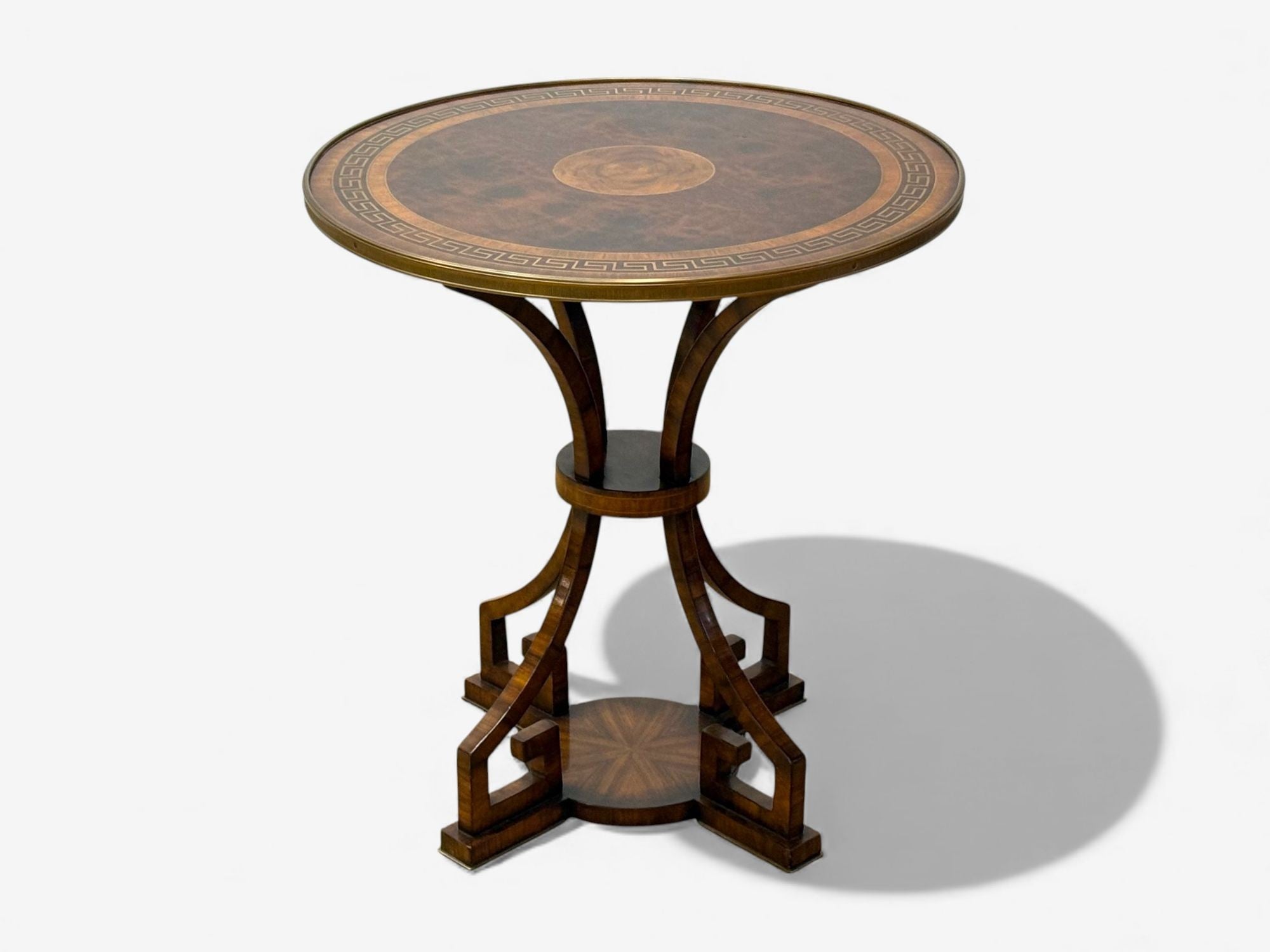 Russian Neoclassical, Burlwood, Brass, Gueridons, France, 1950s