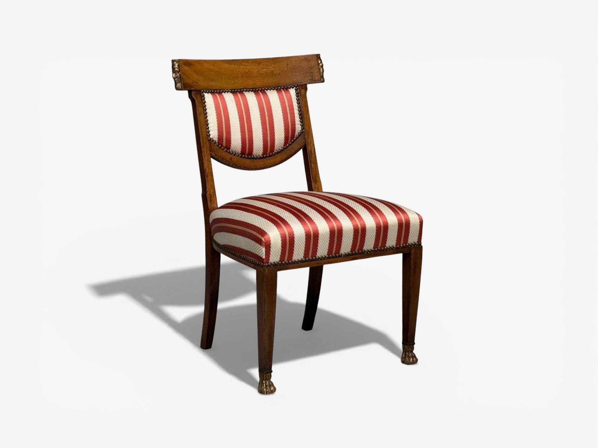 Neoclassical Style, Occasional Chairs, Carved Wood, Silk, England, 19th c.