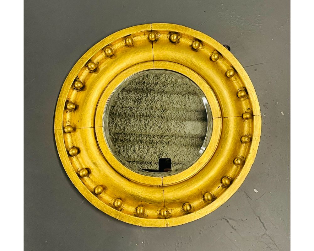 Federal Style Circular Mirror, Giltwood Wall / Pier / Vanity
