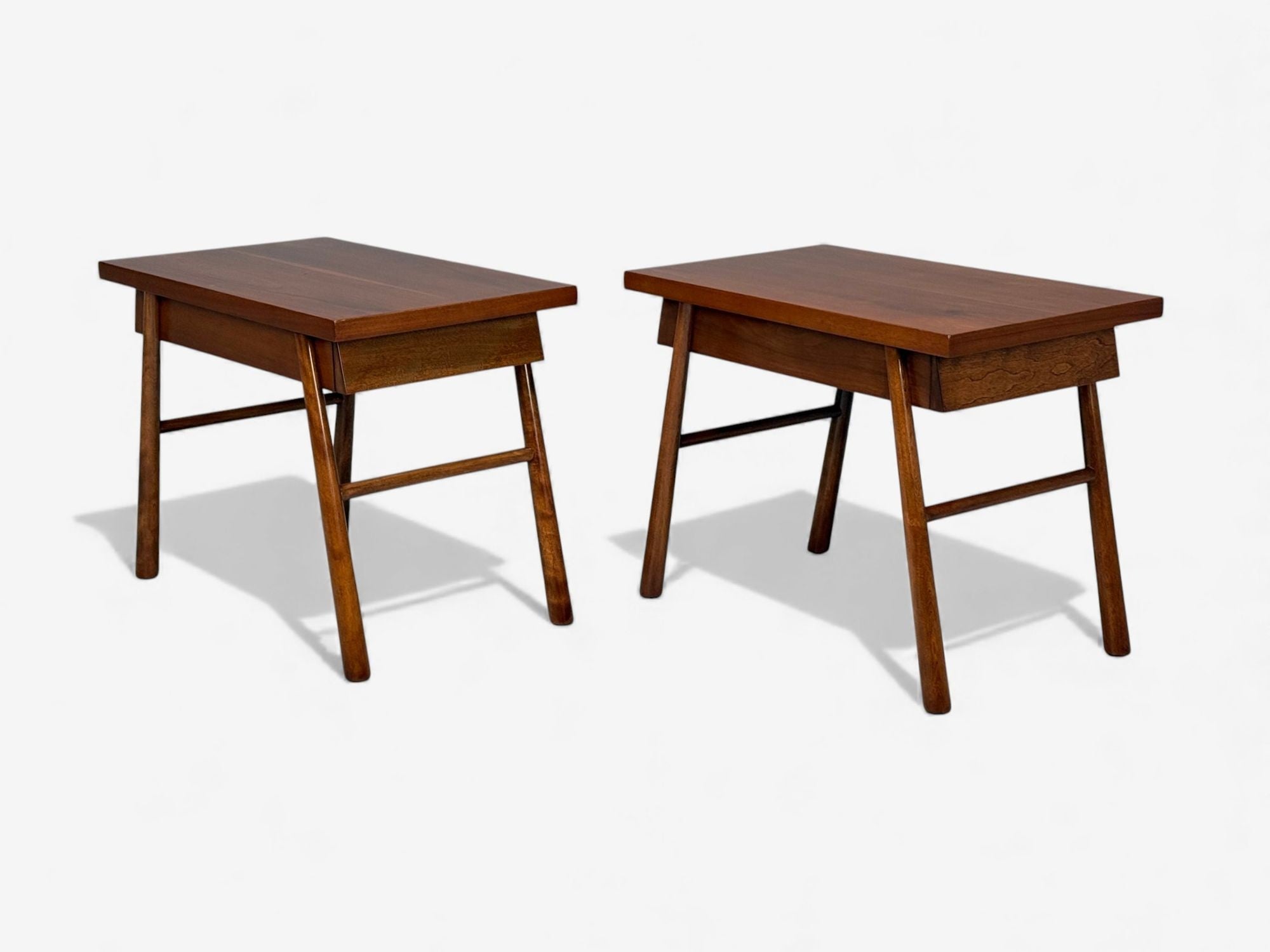 T.H. Robsjohn-Gibbings, American Modern, Mahogany, End Tables, USA, 1950s