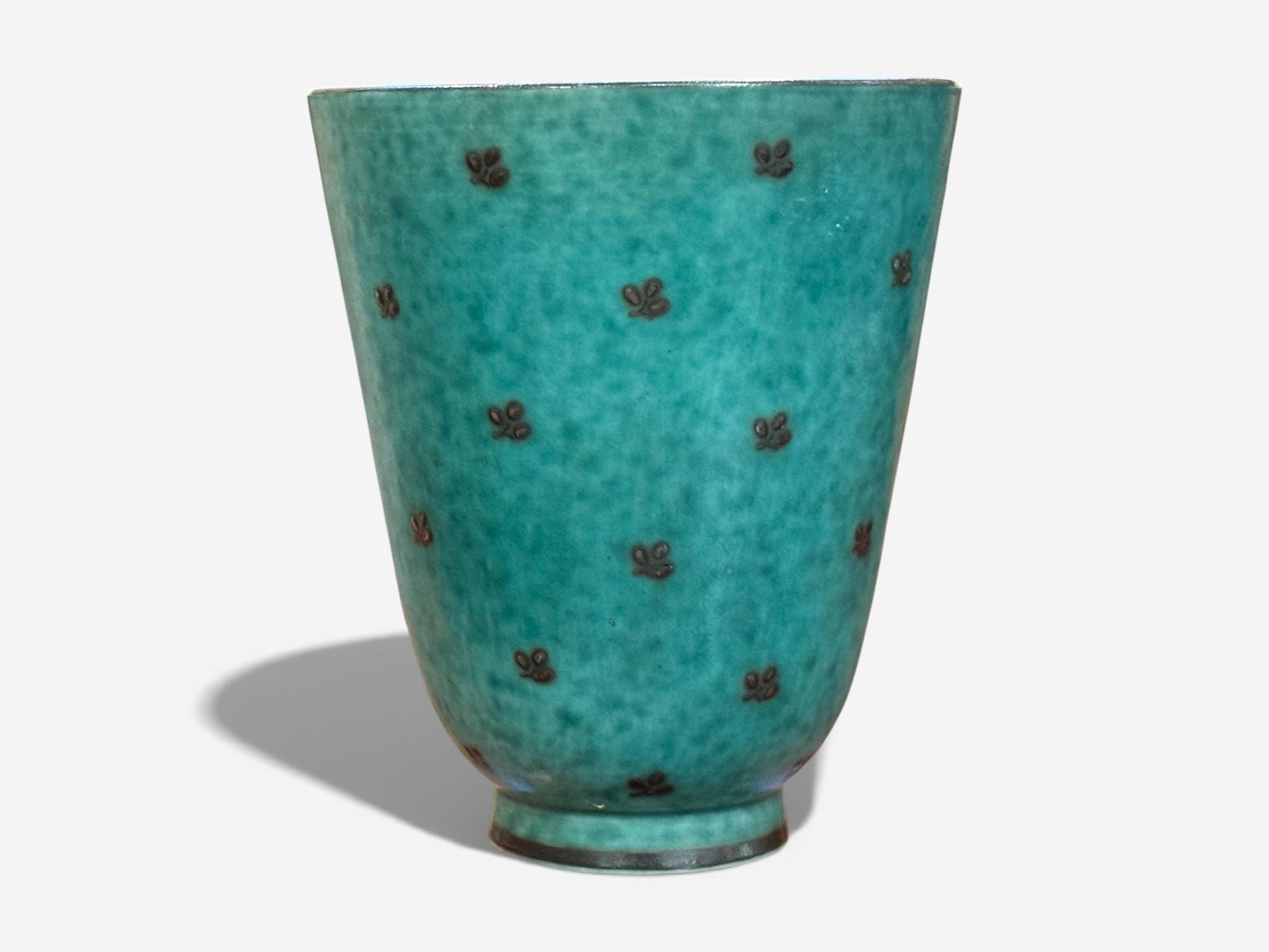 Wilhelm Kage, Green Ceramic, Argenta Vase, Sweden, 1930s