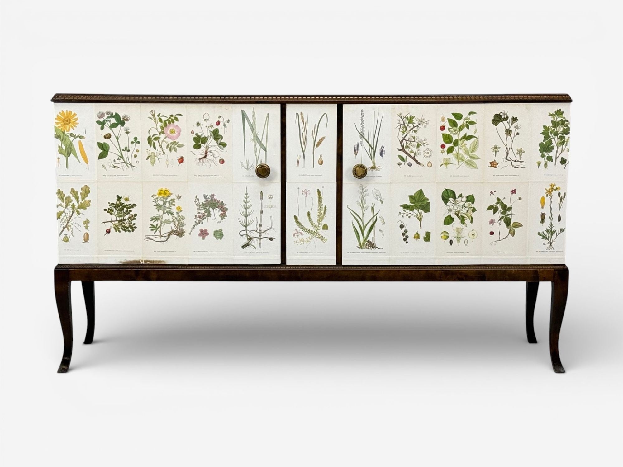 Swedish Modern, Nordens Flora Credenza, Wallpaper, Birch, Sweden, 1940s