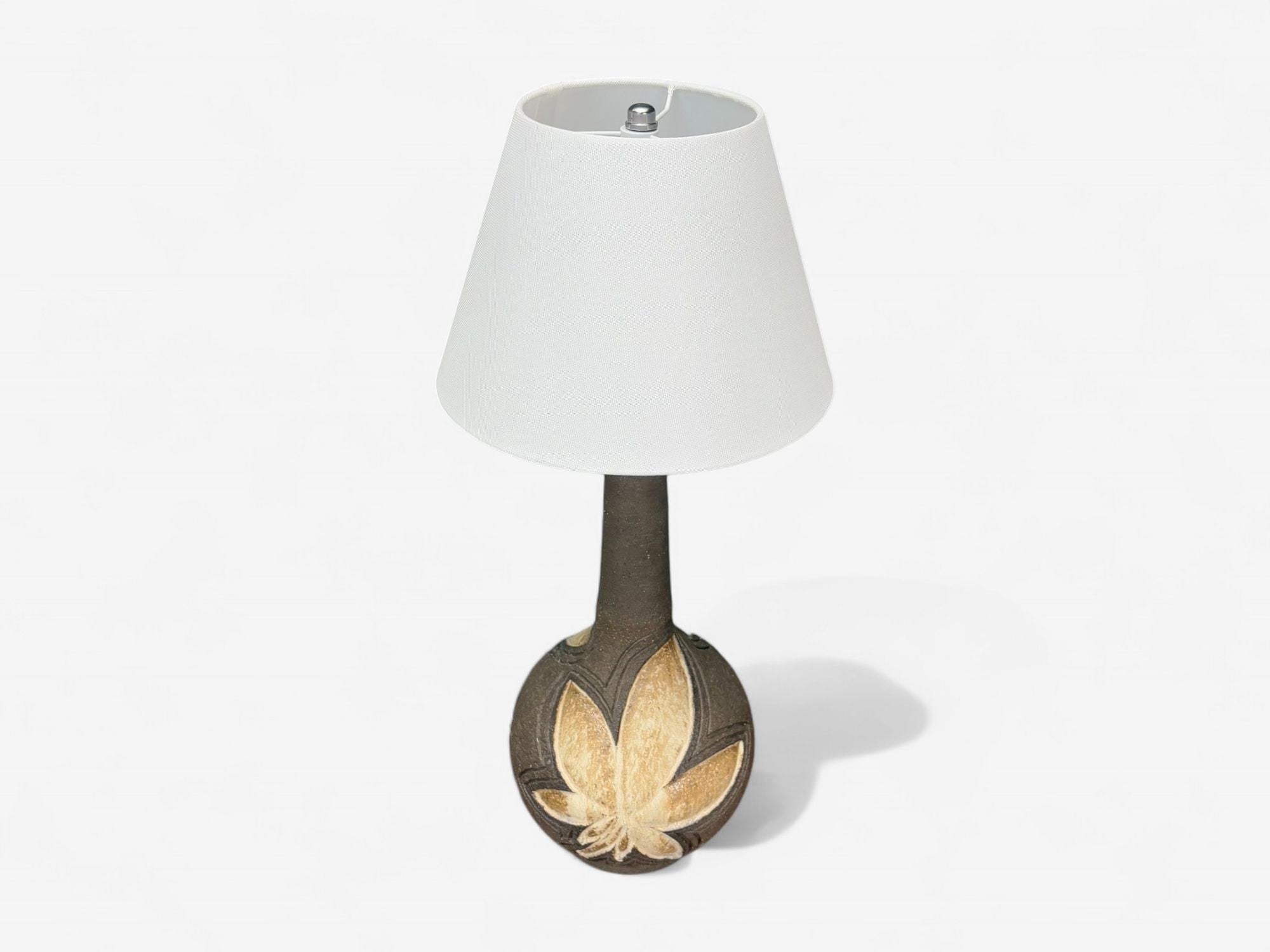 Løvemose Keramik, Brown Stoneware, Table Lamp, Denmark, 1960s