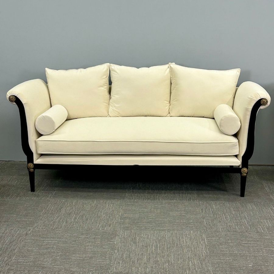 Pair of Steel and Bronze Sofas / Settees, Hollywood Regency, Peter Marino Style