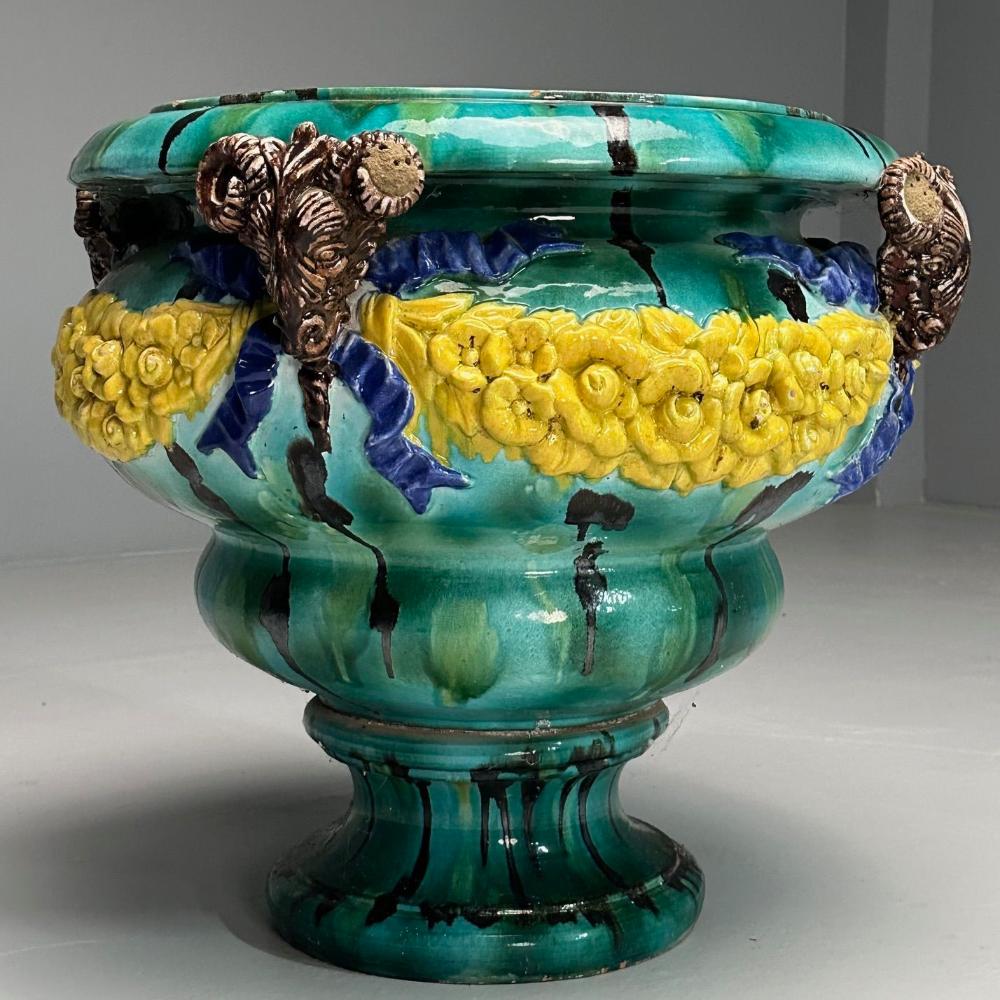 Italian, Majolica, Modern, Palatial Jardinière or Planter, Outdoor, Italy, 1960s