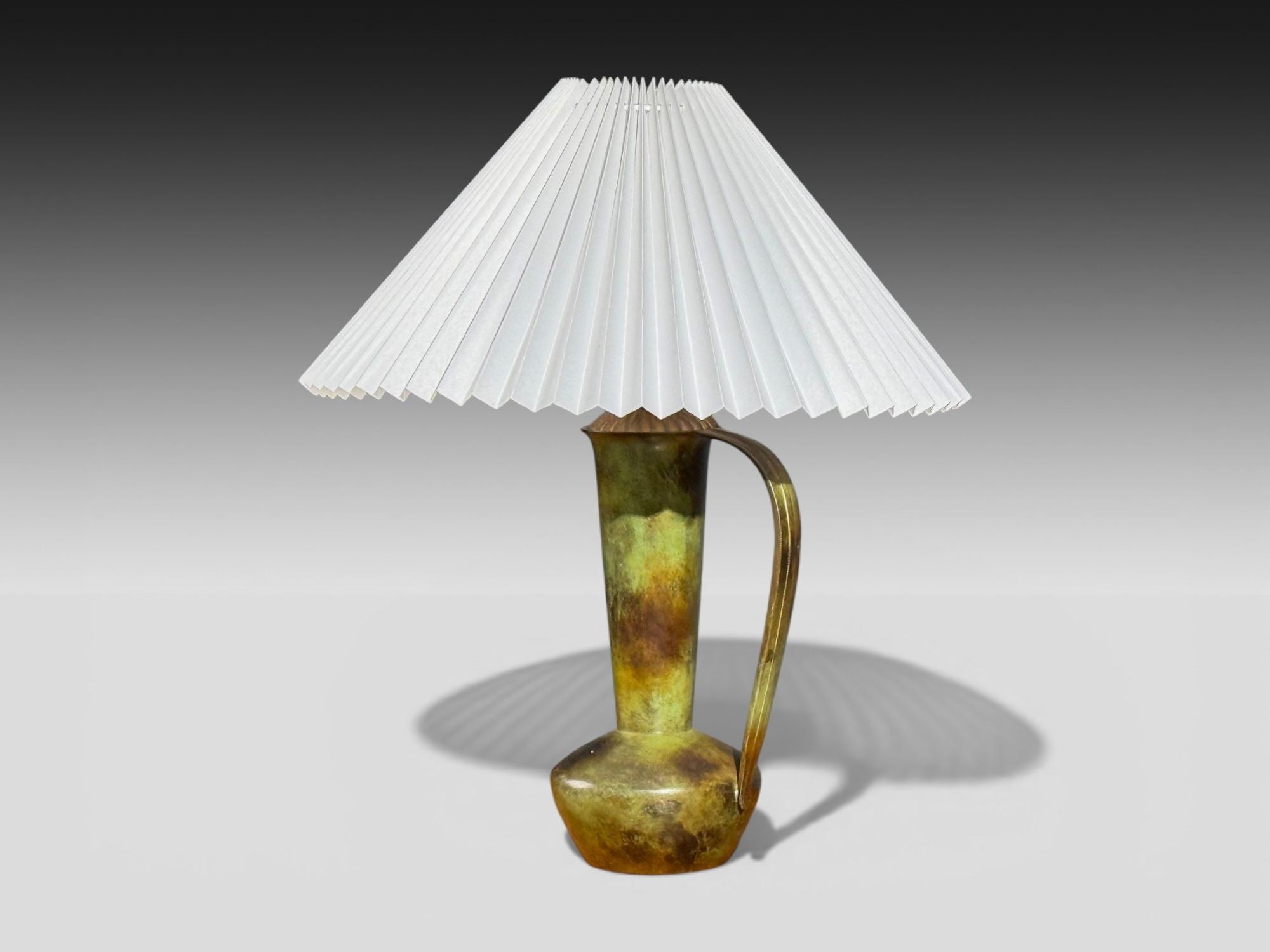 GAB, Table Lamp, Patianted Bronze, Sweden, 1940s