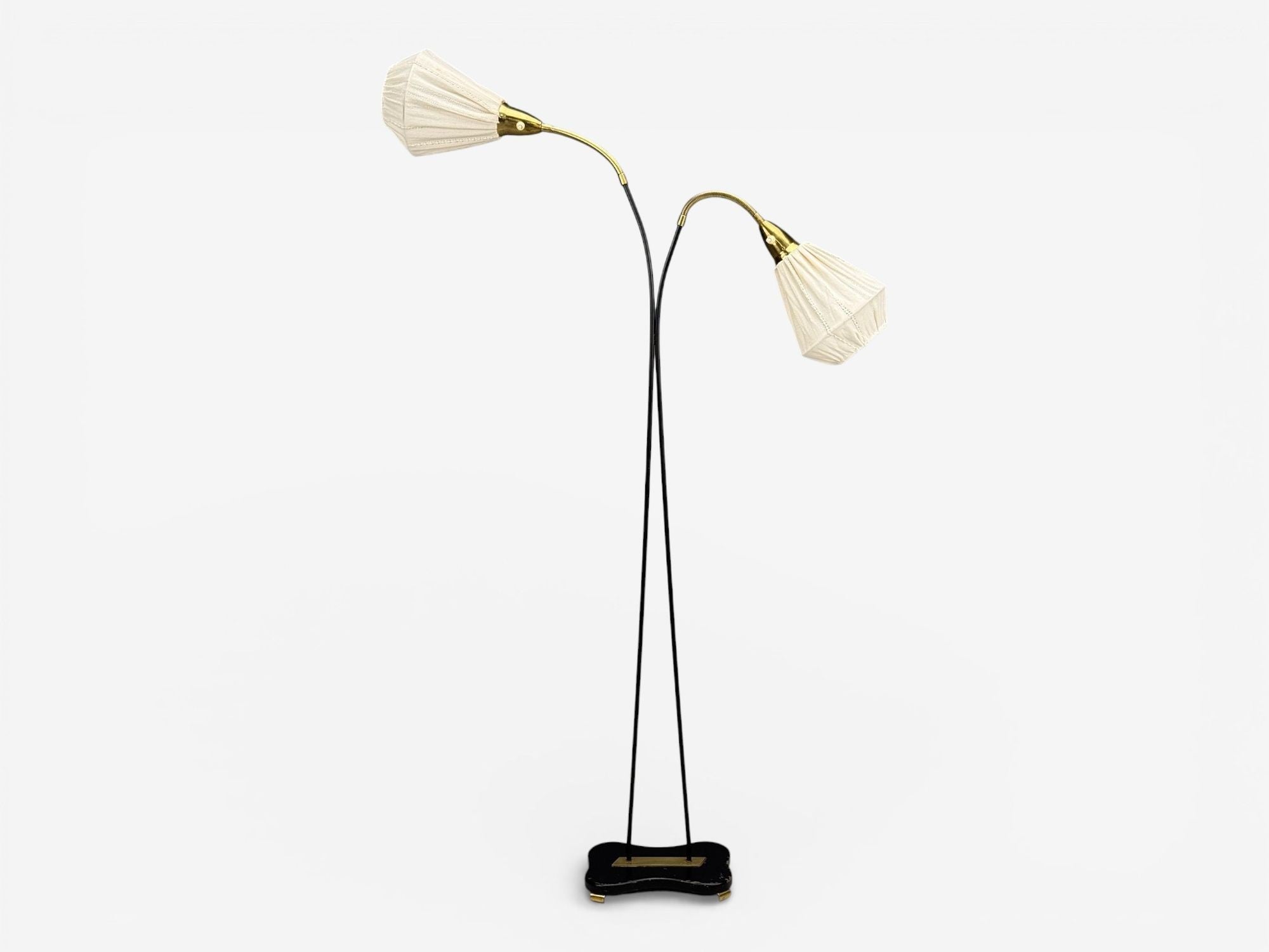 Eskilstuna Elektrofabrik, Floor Lamp, Laqcuered Metal, Brass, Sweden, 1960s