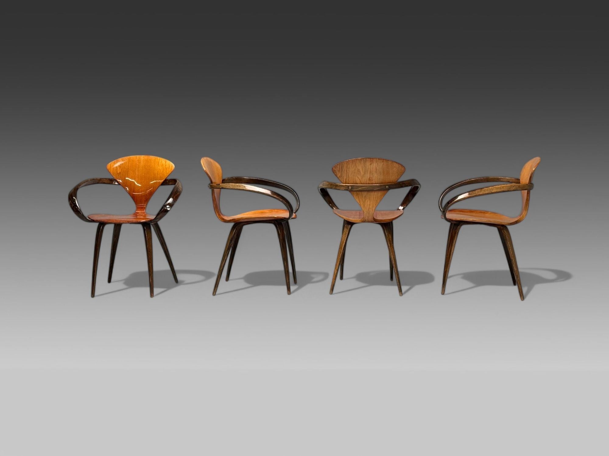 Norman Cherner, Plycraft, Mid-Century Modern, Pretzel Dining Chairs, USA, 1960s