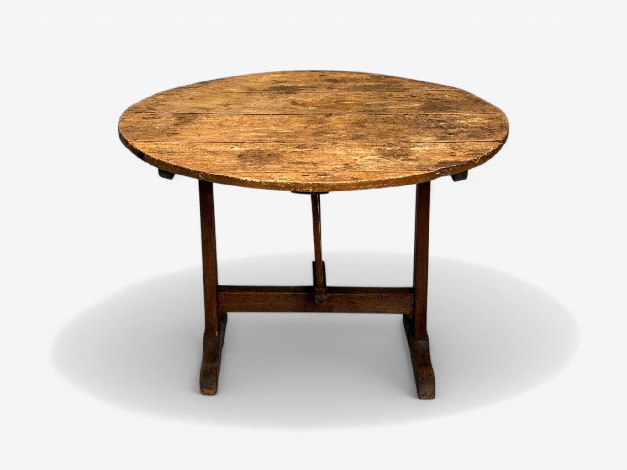 French Provincial, Wood, Wine Tasting Center Table, France, 19th C.