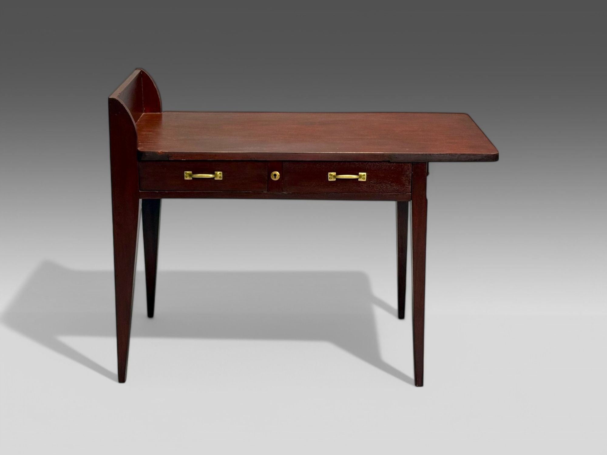 Eugene Printz, French Art Deco, Mahogany, Rare Asymmetric Desk, France, c. 1925