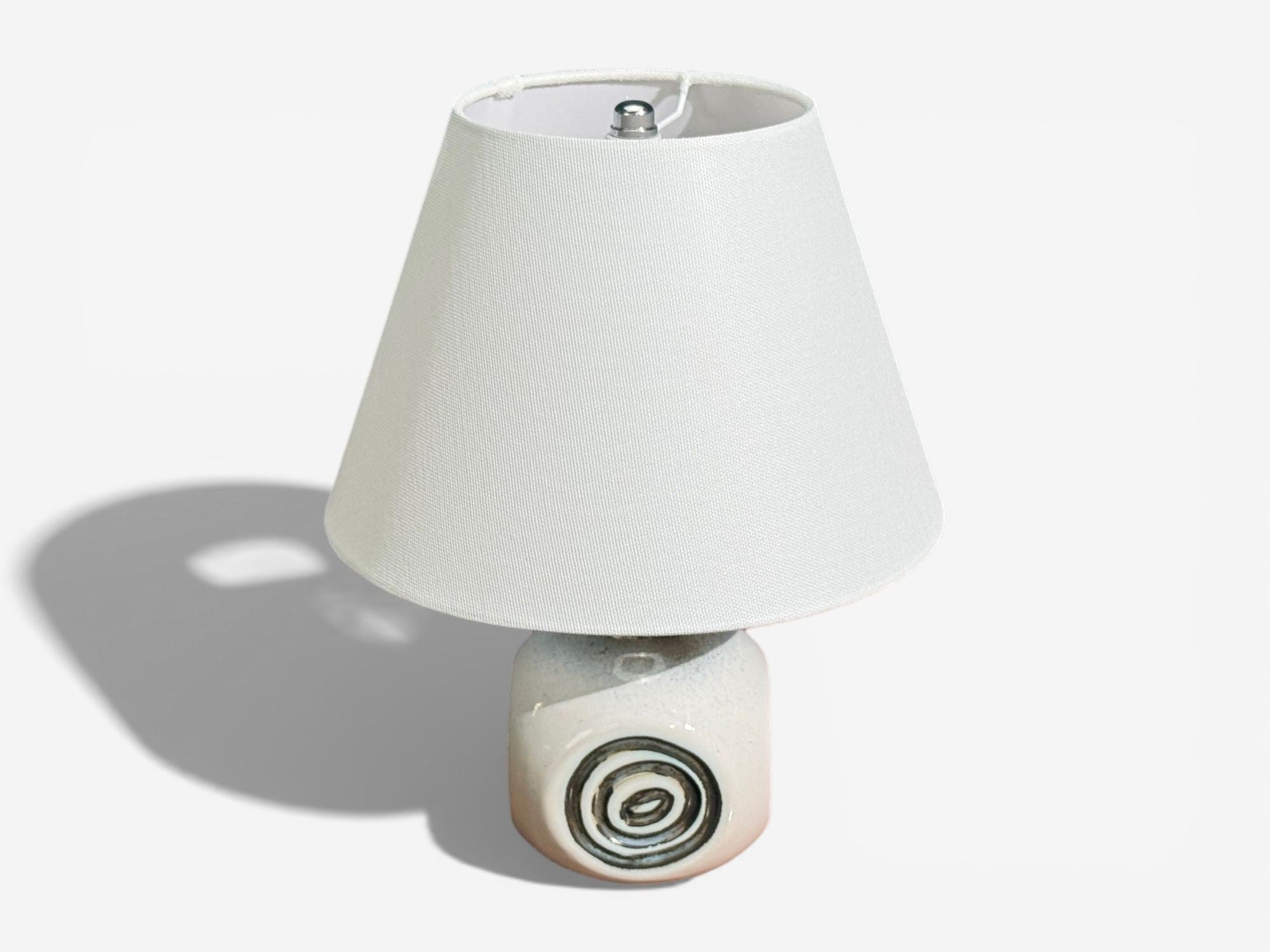 Bruno Karlsson, Table Lamp, White Glazed Ceramic, Sweden, 1960s