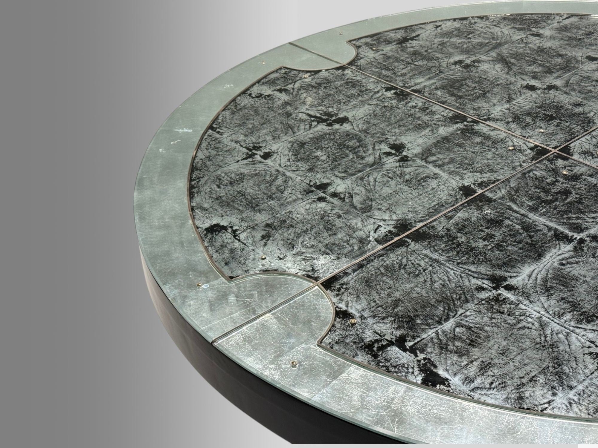 Maison Jansen Style, Hollywood Regency, Eglomise Mirror, Center Table, 20th C