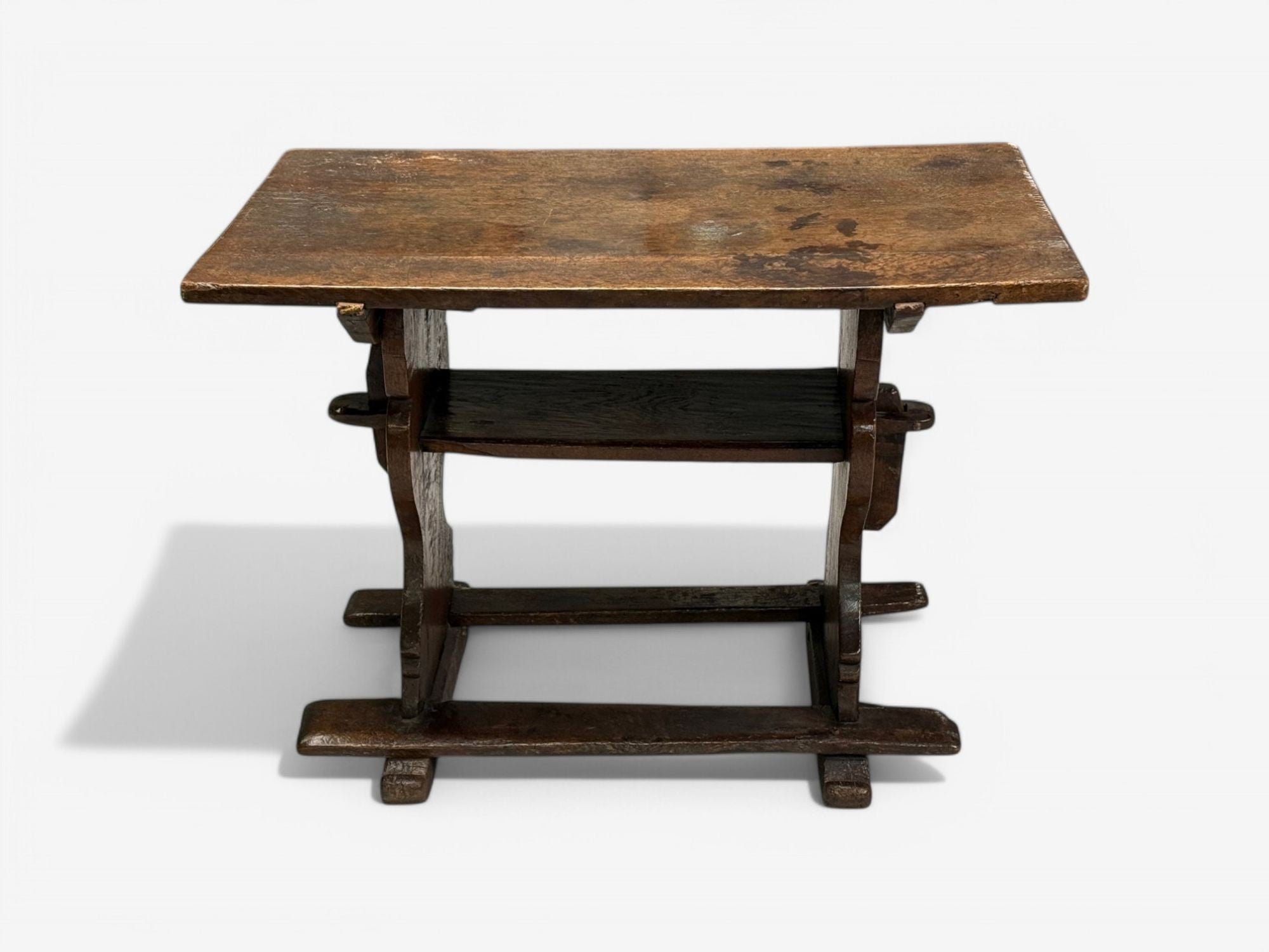 Flemish, Oak, Rustic Side or Console Table, Belgium, 17th C.