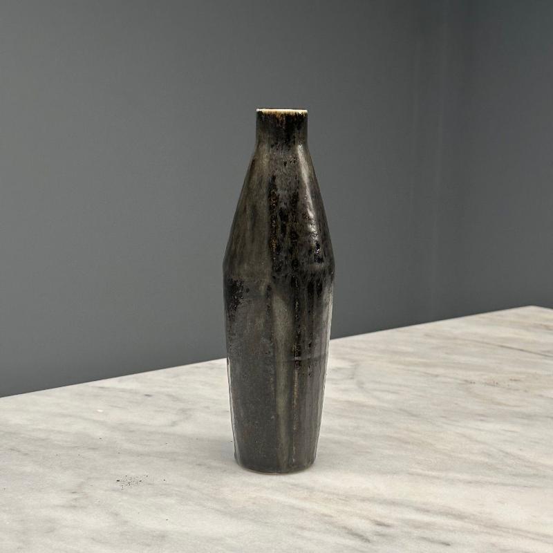 Carl-Harry Stalhane, Rörstrand, Swedish Mid-Century Modern, Grey Stoneware Vase