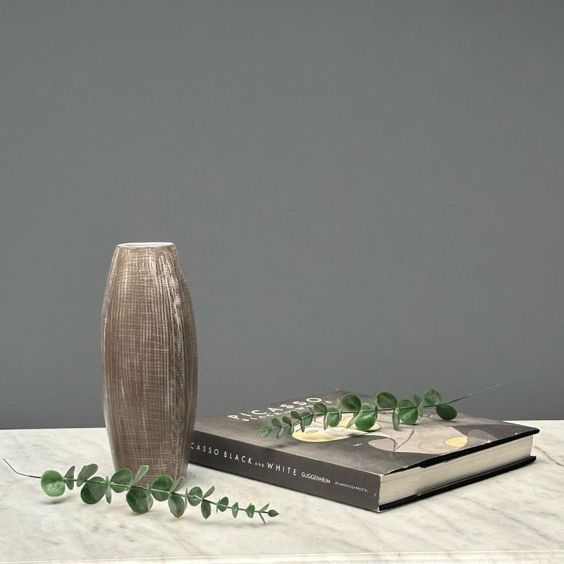 Ingrid Atterberg, Ekeby, Swedish Mid-Century Modern, Tan Vase, Stoneware,1960s